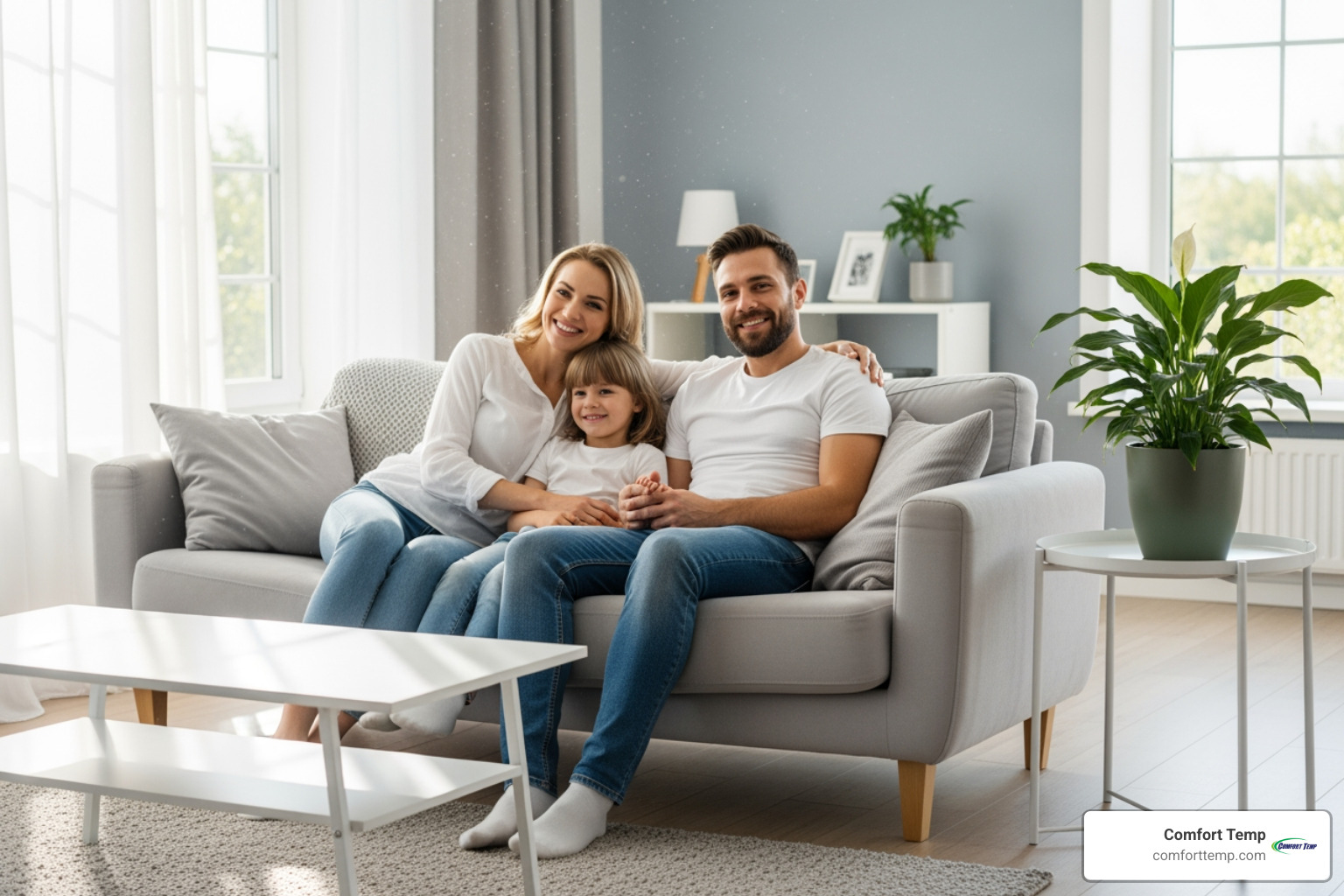 A family breathing easily in a bright, clean home - Duct Cleaning Gainesville FL A family breathing easily in a bright, clean home - Duct Cleaning Gainesville FL