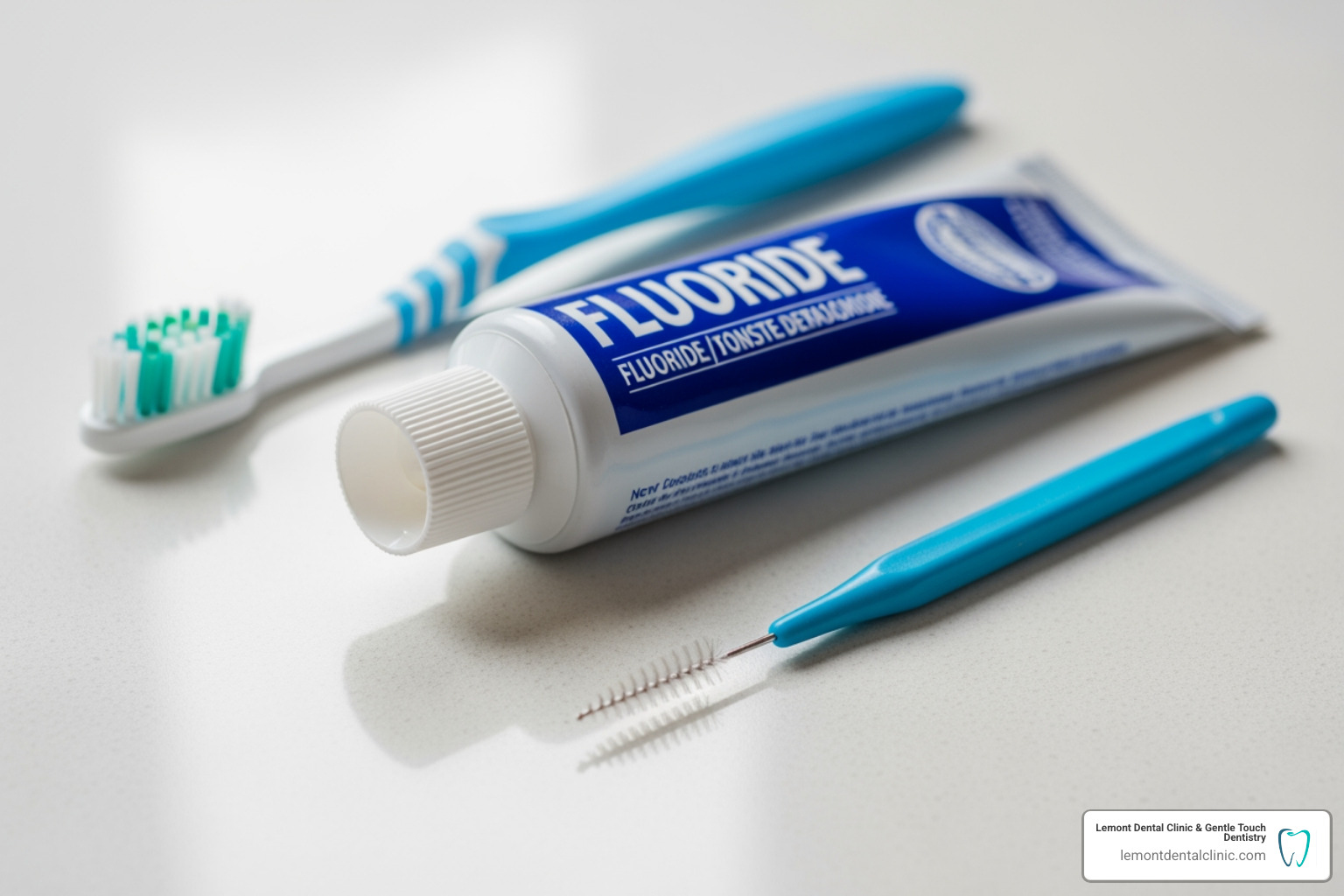 essential braces cleaning tools laid out neatly - brushing teeth with braces