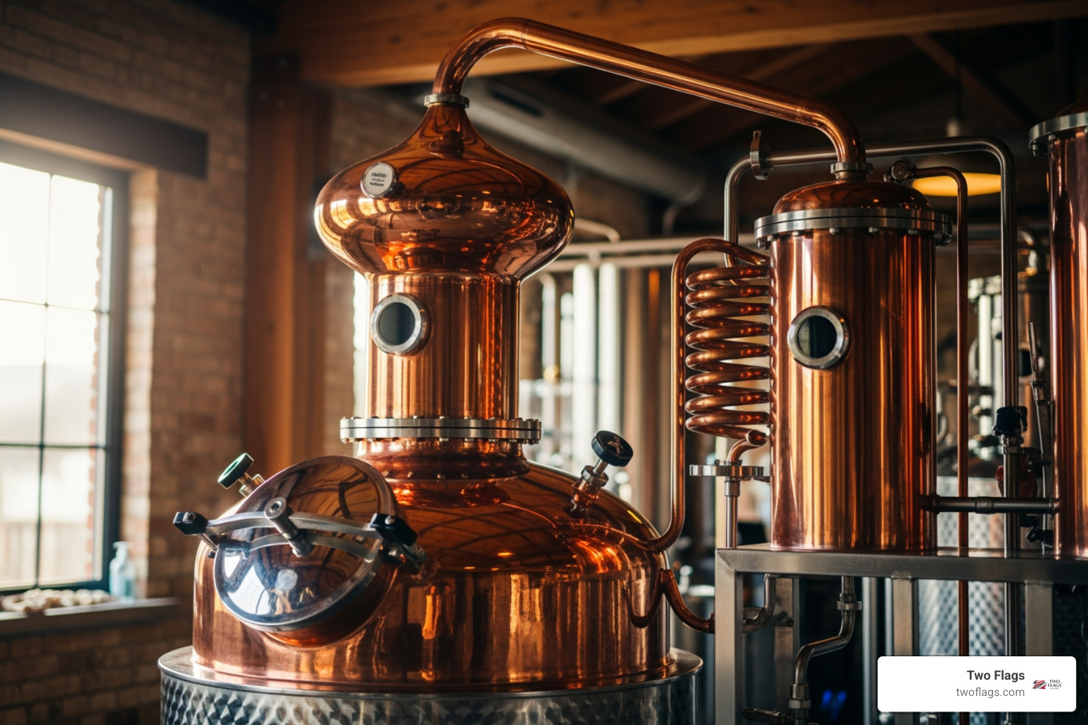 a gleaming copper pot still - best vodka reasonable price