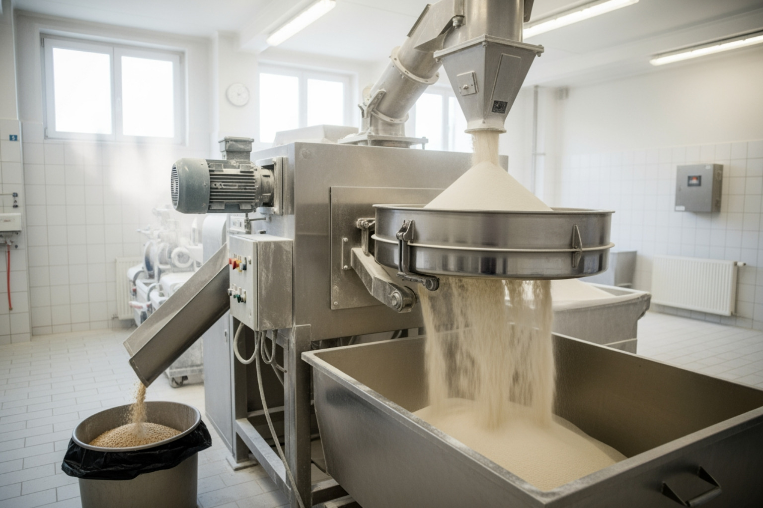 rotary sifter processing flour in a bakery rotary sifter processing flour in a bakery