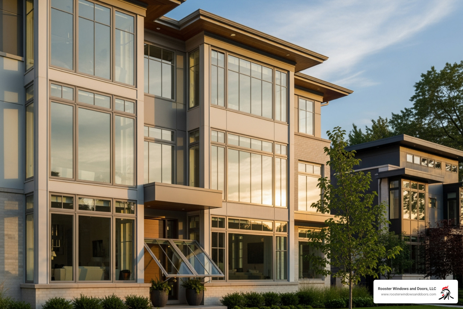 double-hung windows on a modern Chicago residence - double hung windows chicago