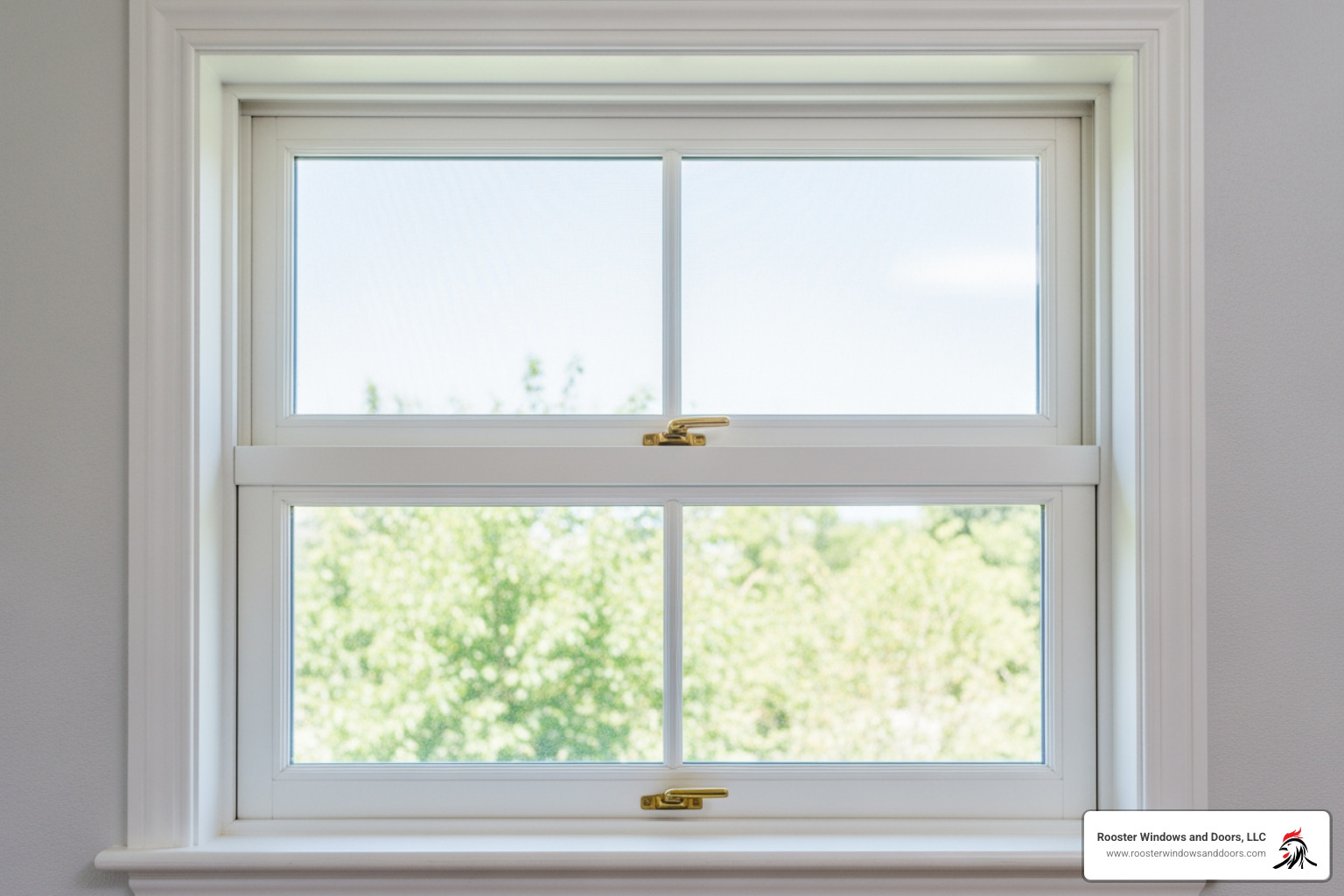 double-hung window with arrows indicating sash movement - double hung windows chicago