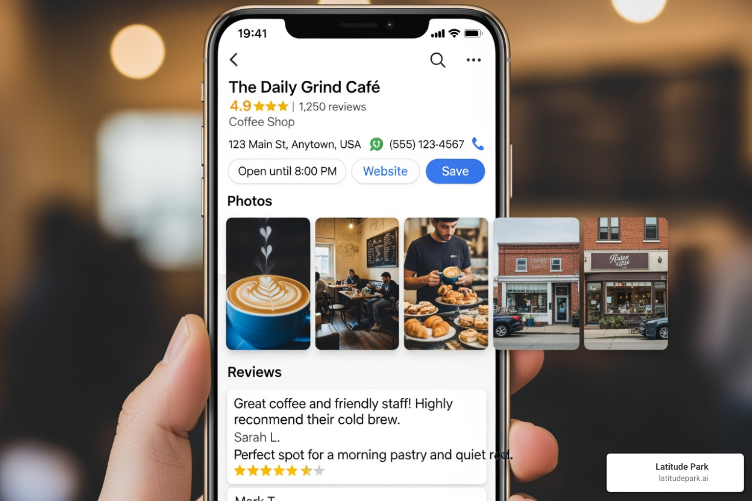 perfectly optimized Google Business Profile on a smartphone screen - Franchise local marketing perfectly optimized Google Business Profile on a smartphone screen - Franchise local marketing