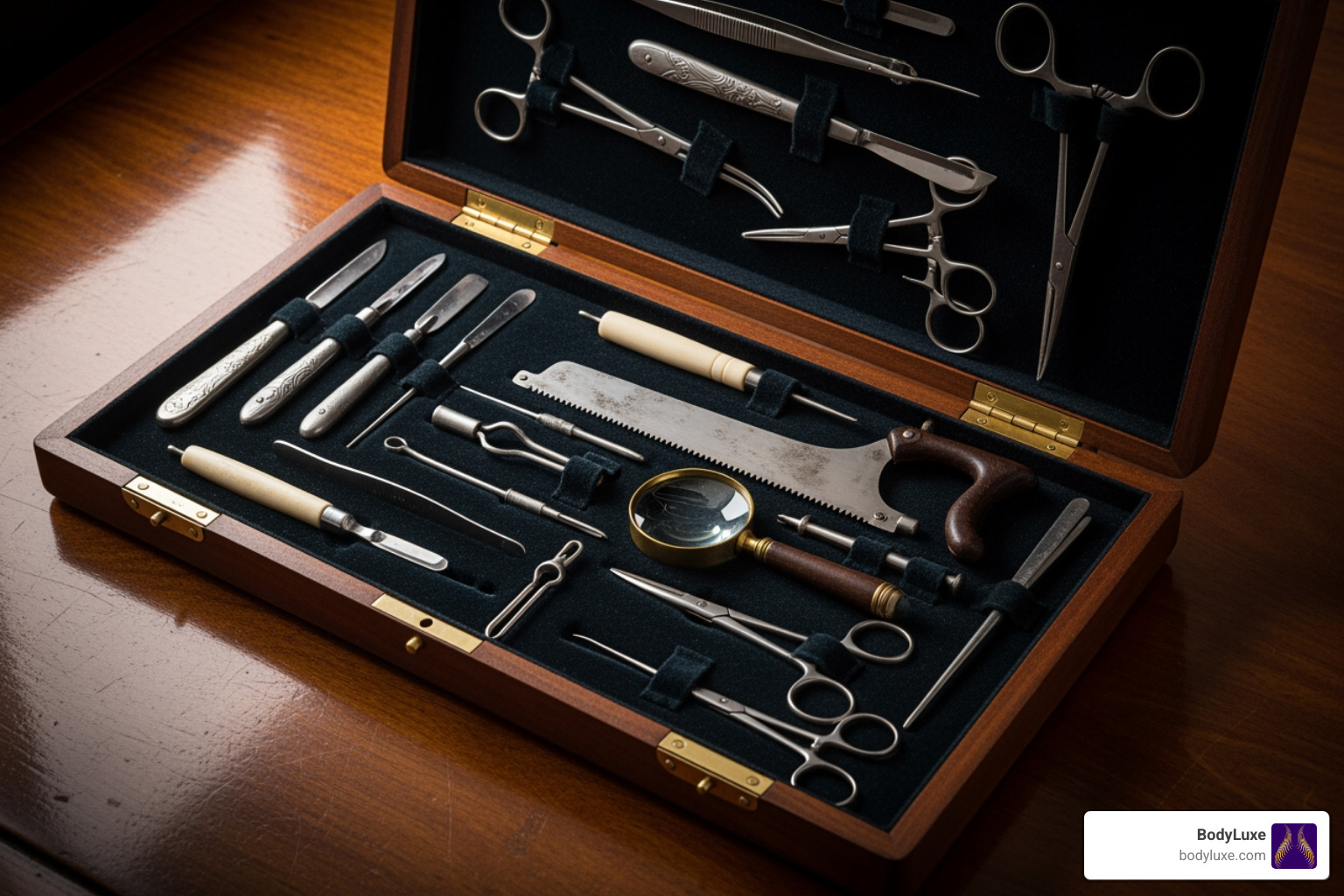 antique surgical kit - surgery without anesthesia