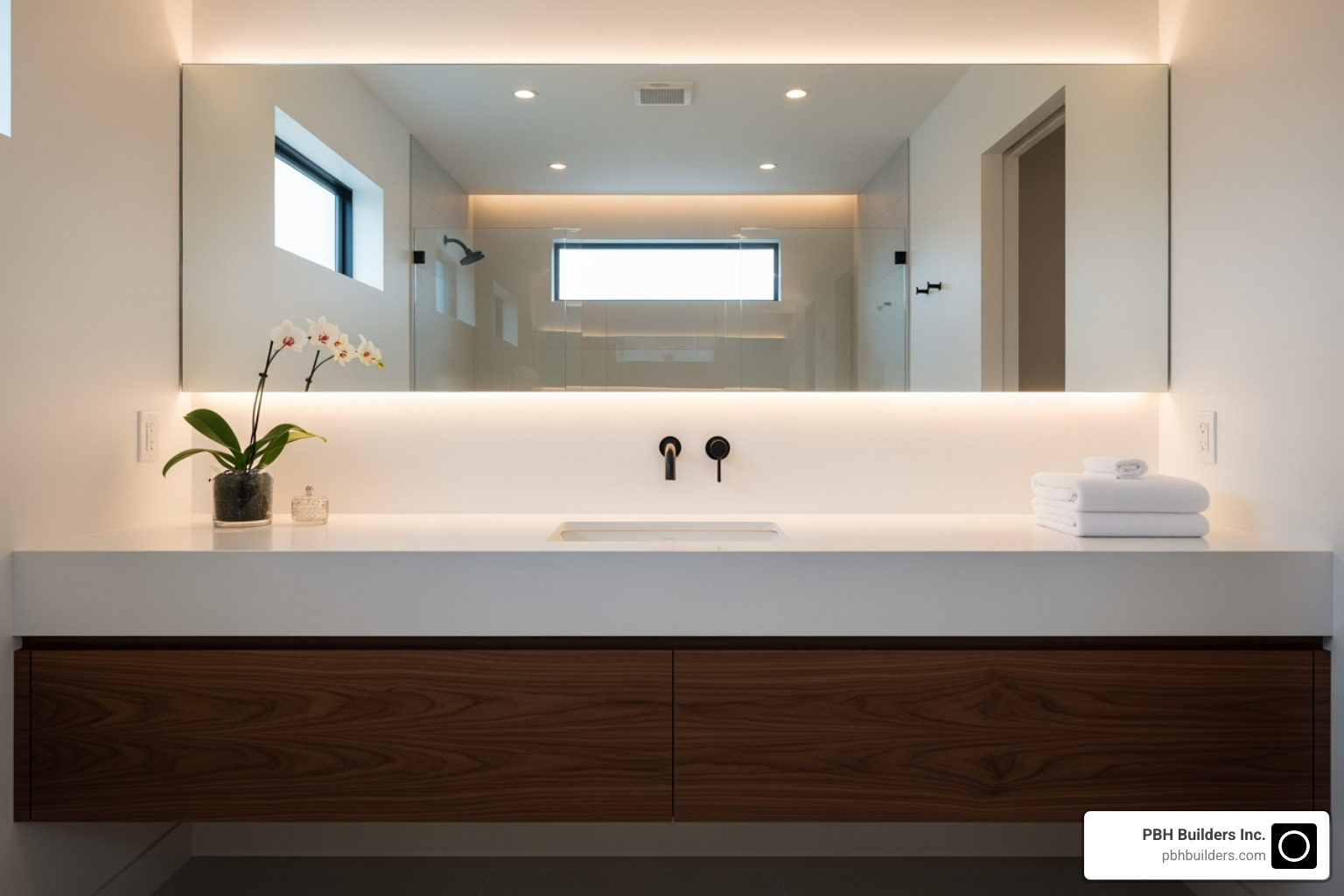 modern frameless bathroom vanity - custom cabinetry san diego