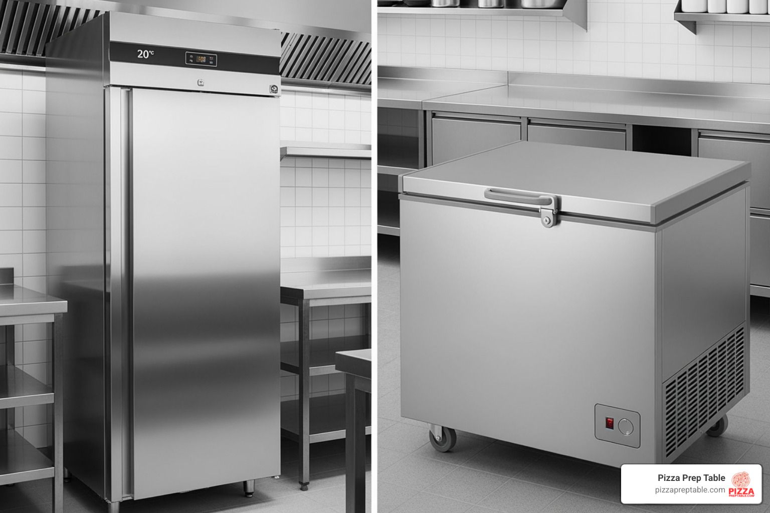 20 cubic foot upright freezer and a 20 cubic foot chest freezer commercial models side-by-side - 20 deep freezer 20 cubic foot upright freezer and a 20 cubic foot chest freezer commercial models side-by-side - 20 deep freezer