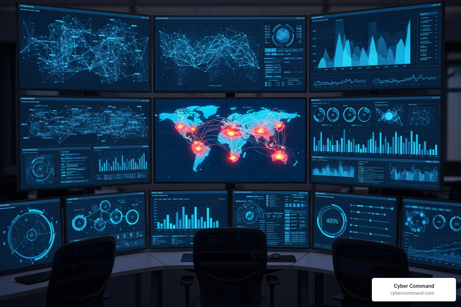 A Security Operations Center (SOC) dashboard with threat maps - cyber security companies in orlando A Security Operations Center (SOC) dashboard with threat maps - cyber security companies in orlando