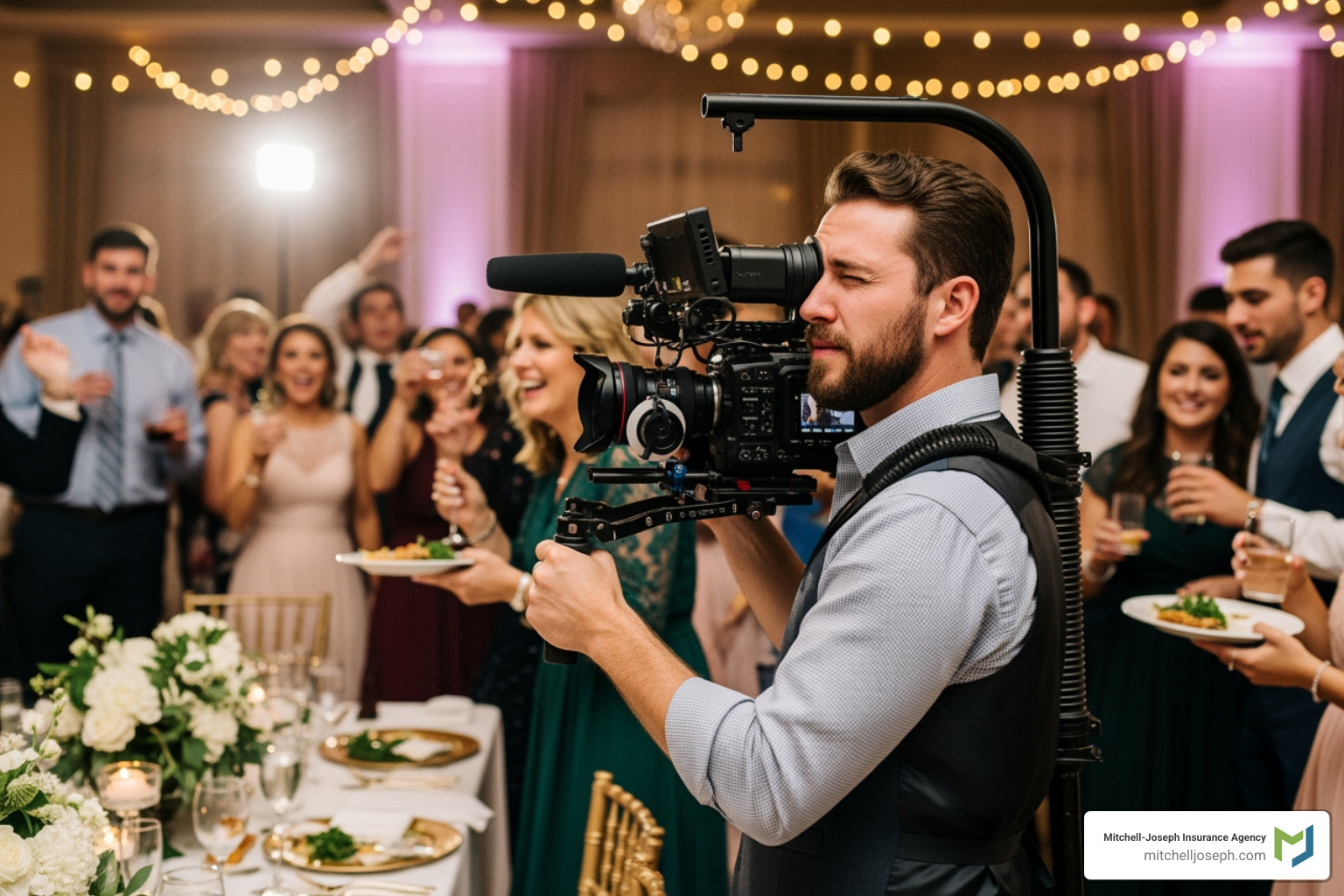 videographer filming a wedding reception - video equipment insurance videographer filming a wedding reception - video equipment insurance