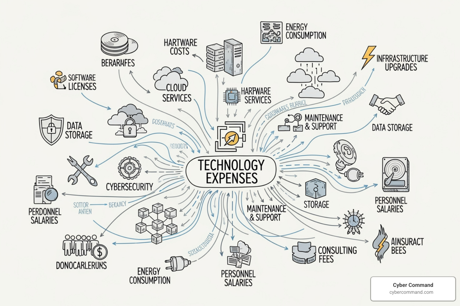flowchart of IT cost factors - managed it services cost