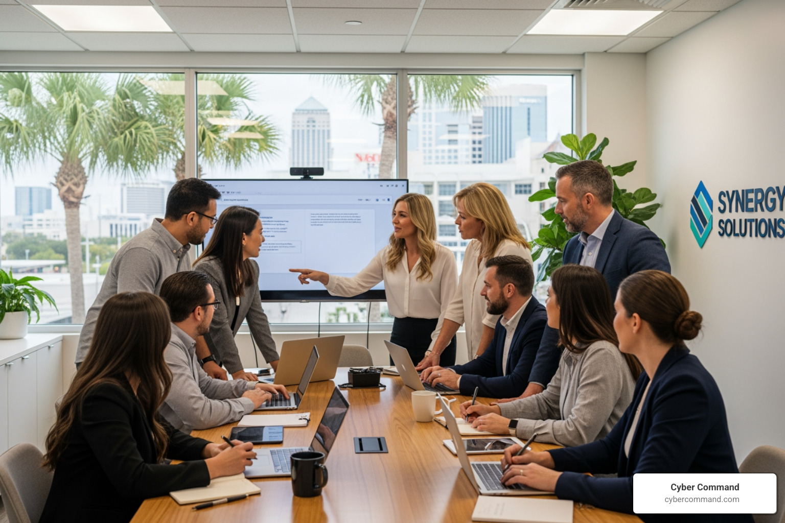 Diverse team collaborating in Orlando office - it managed services orlando