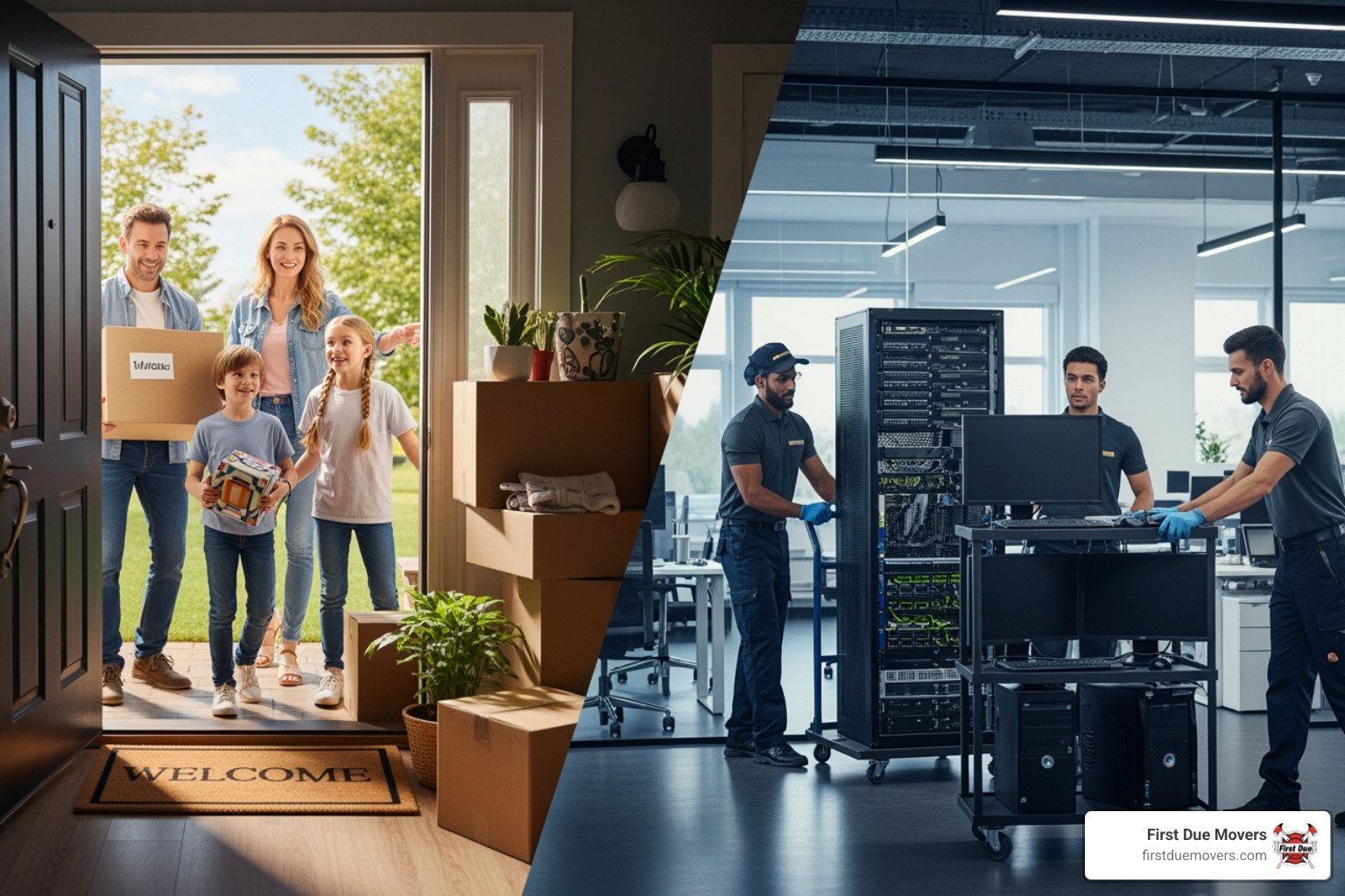 infographic comparing residential vs commercial moves showing key differences: residential moves focus on household items and flexible timing, while commercial moves require strategic planning, specialized equipment handling, IT infrastructure coordination, employee communication, building management approval, and strict timeline adherence to minimize business downtime - best commercial moves in redmond, wa infographic comparing residential vs commercial moves showing key differences: residential moves focus on household items and flexible timing, while commercial moves require strategic planning, specialized equipment handling, IT infrastructure coordination, employee communication, building management approval, and strict timeline adherence to minimize business downtime - best commercial moves in redmond, wa