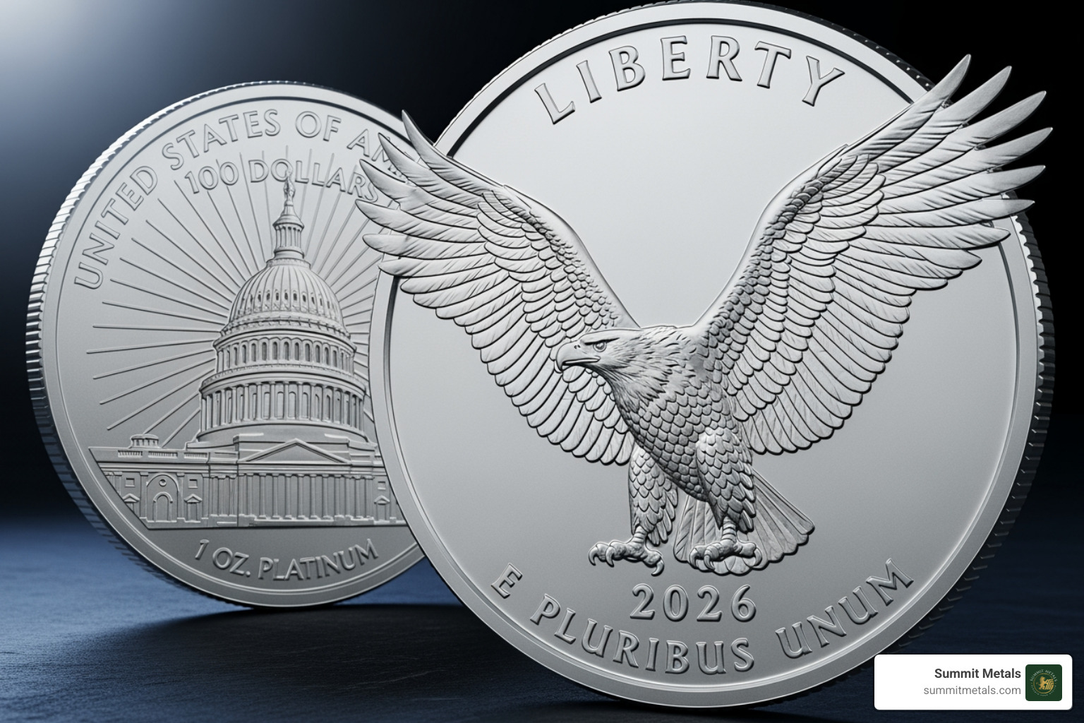 Collection of gleaming 2026 platinum coins from different mints - 2026 platinum coin