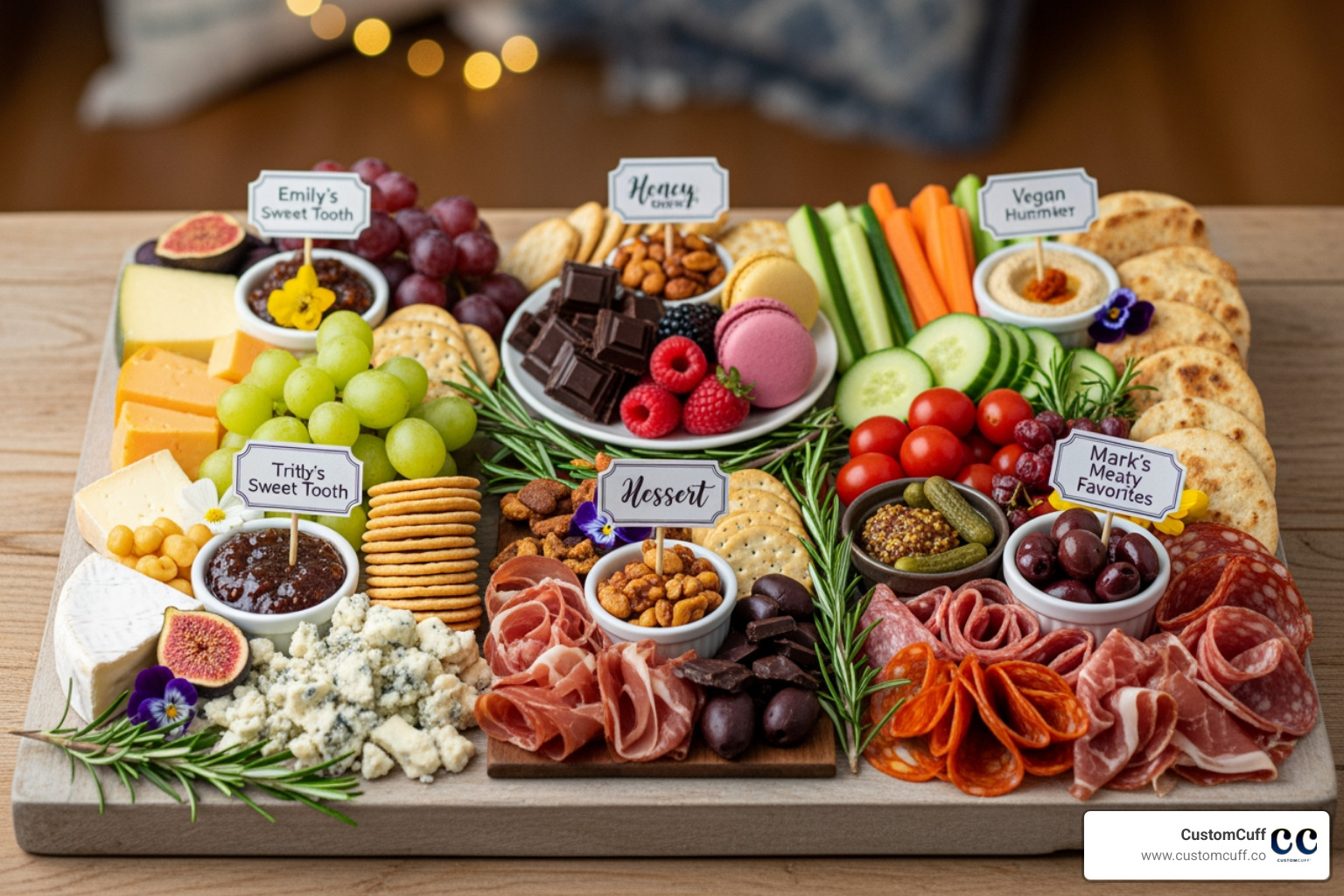 A collage of different styles of personalized charcuterie boards - personalized charcuterie board