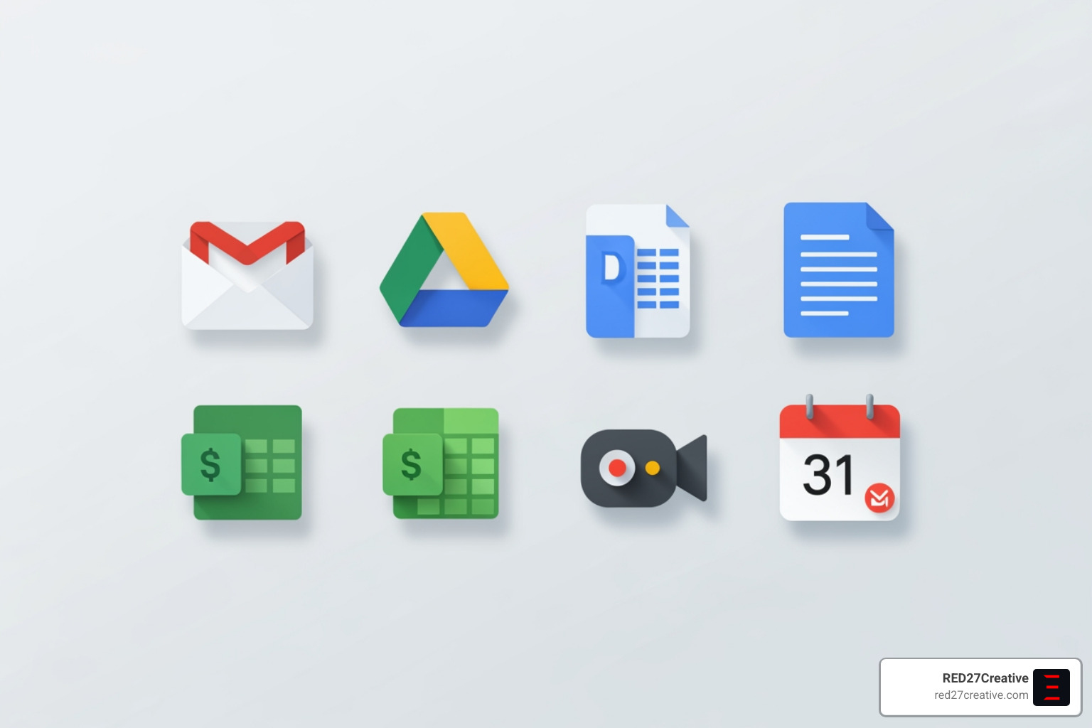 Google Workspace app icons arranged neatly - Google Business enterprise Google Workspace app icons arranged neatly - Google Business enterprise