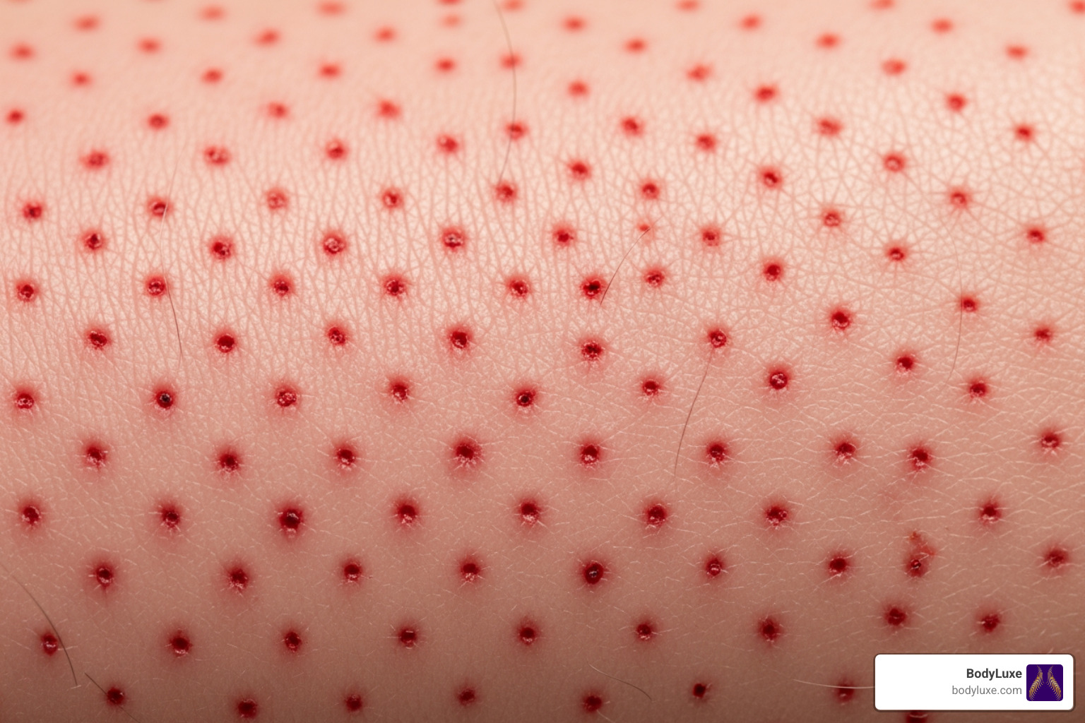 Patient's skin immediately after Ellacor showing the grid of micro-dots - Ellacor for Neck & Body Tightening Patient's skin immediately after Ellacor showing the grid of micro-dots - Ellacor for Neck & Body Tightening