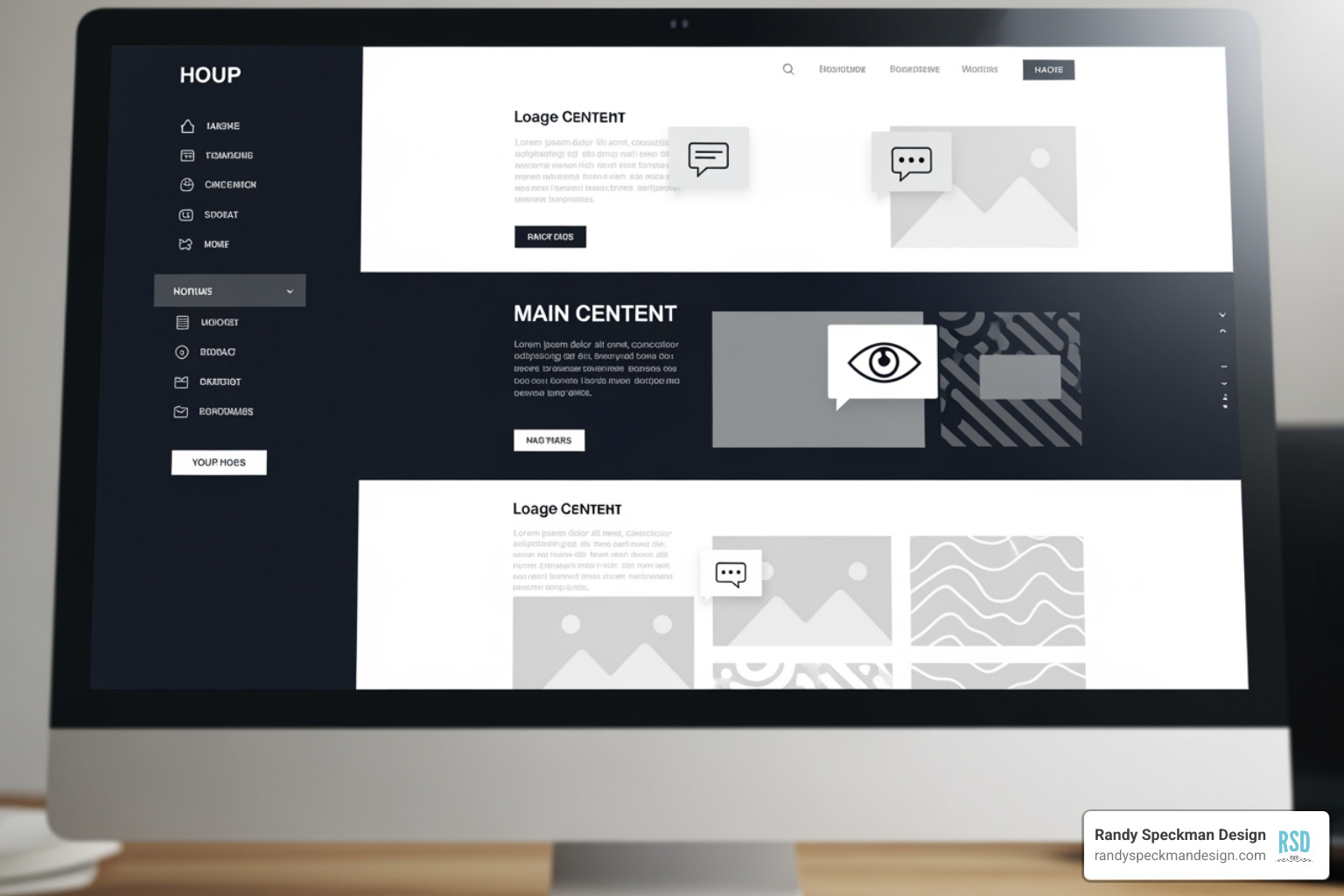 high contrast text and alt-text examples on a website - User interface design