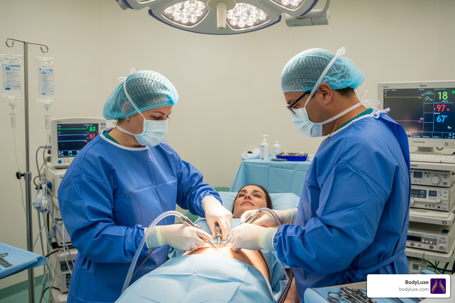 surgeon performing awake liposuction - Why local anesthesia? surgeon performing awake liposuction - Why local anesthesia?
