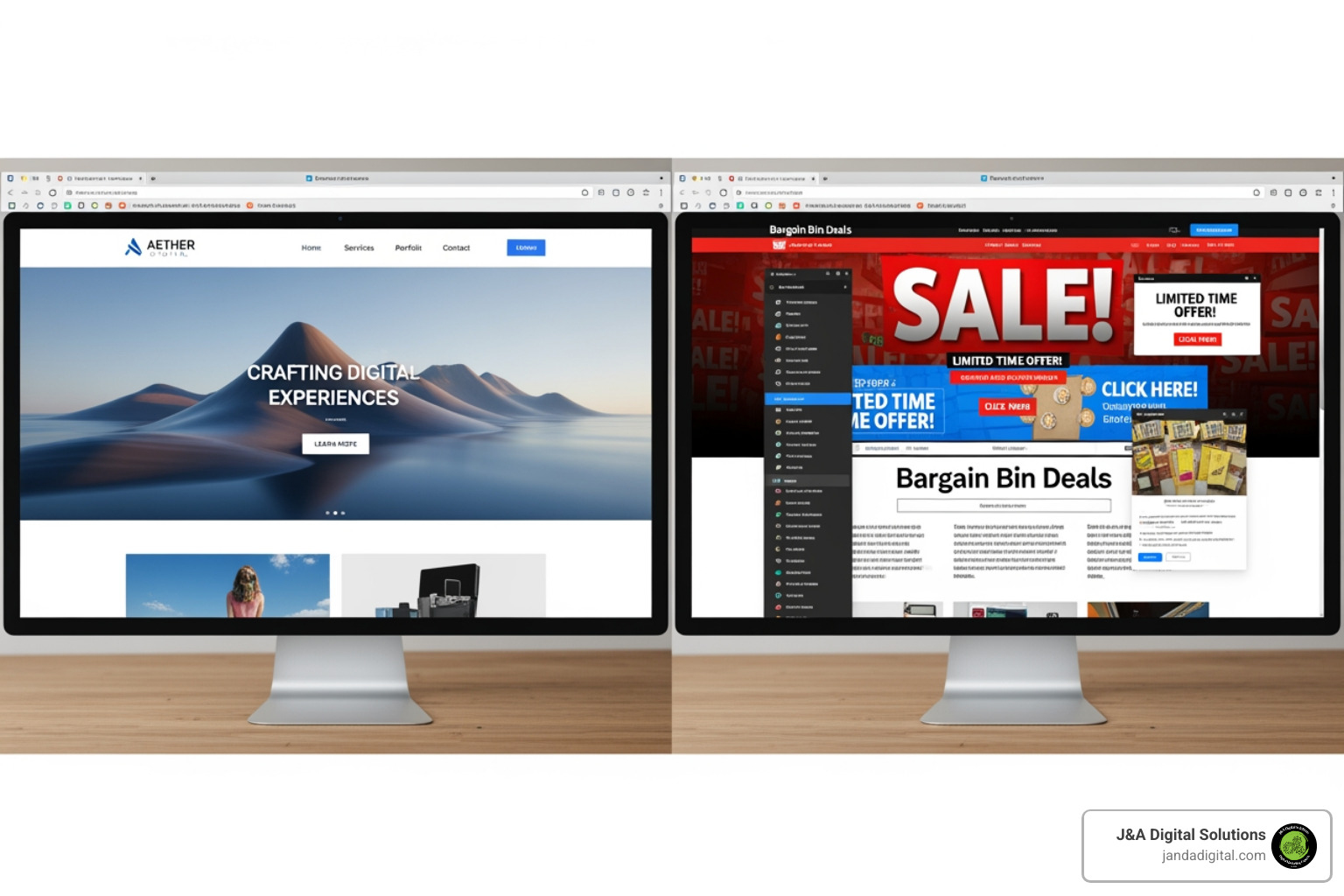 clean vs cluttered website comparison - plumbing marketing strategies website design clean vs cluttered website comparison - plumbing marketing strategies website design