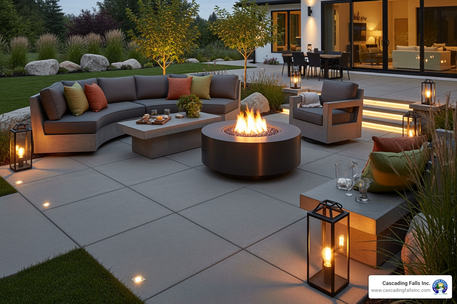 stylish concrete patio with fire pit - residential concrete service sacramento stylish concrete patio with fire pit - residential concrete service sacramento