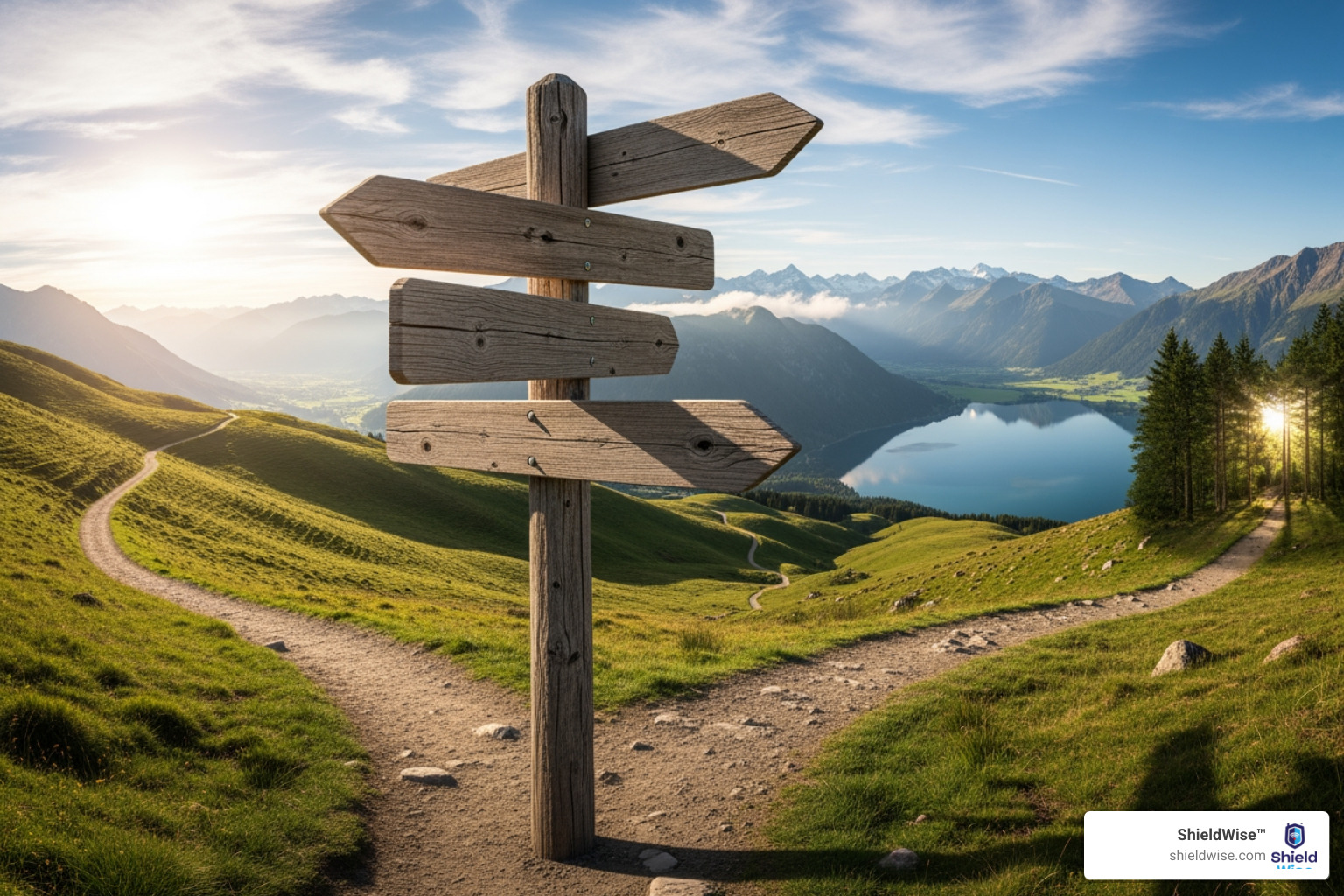 crossroads sign pointing to different financial options - final expense - basics and education