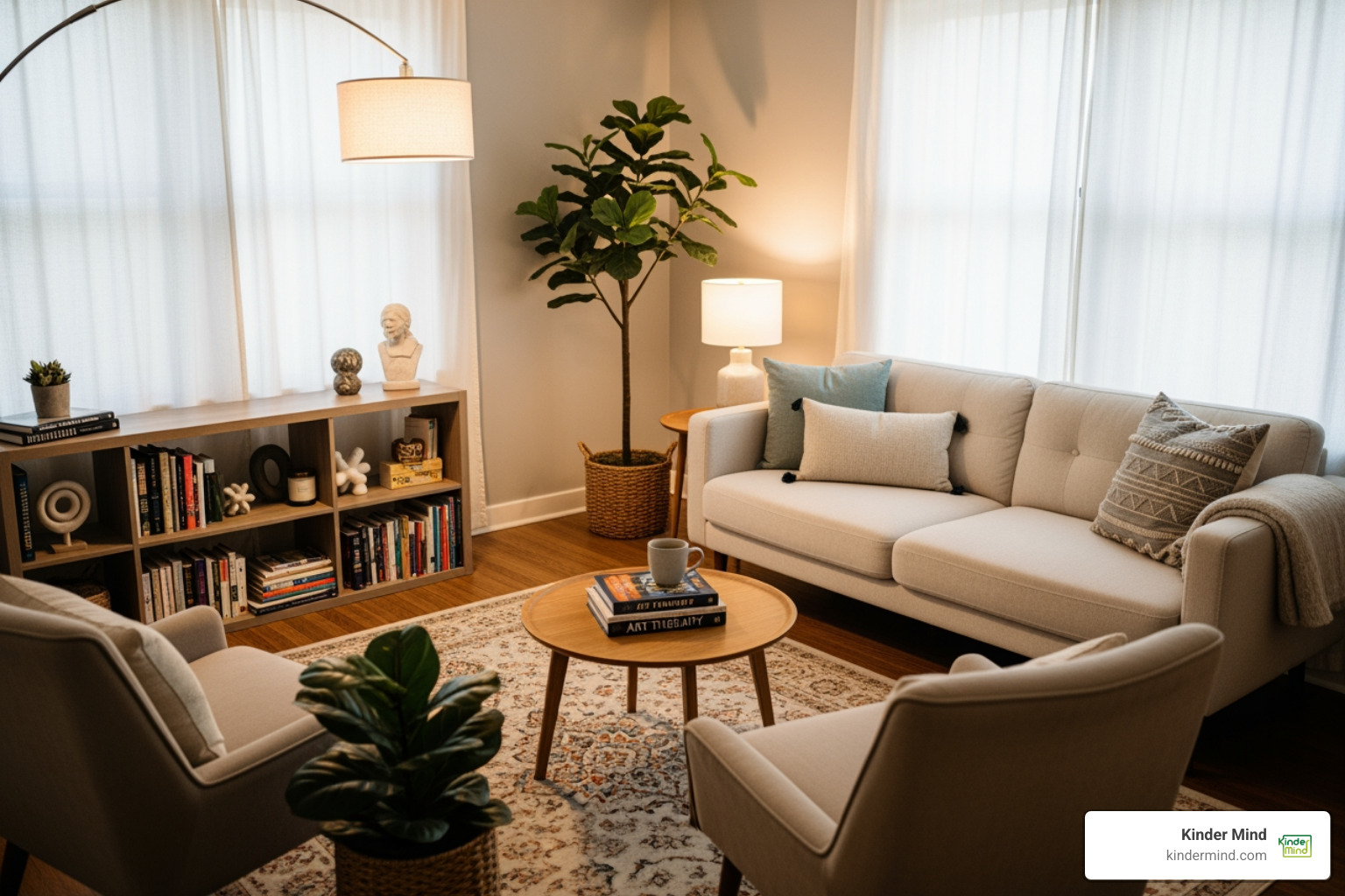 welcoming and calm therapy office - marriage and divorce counseling