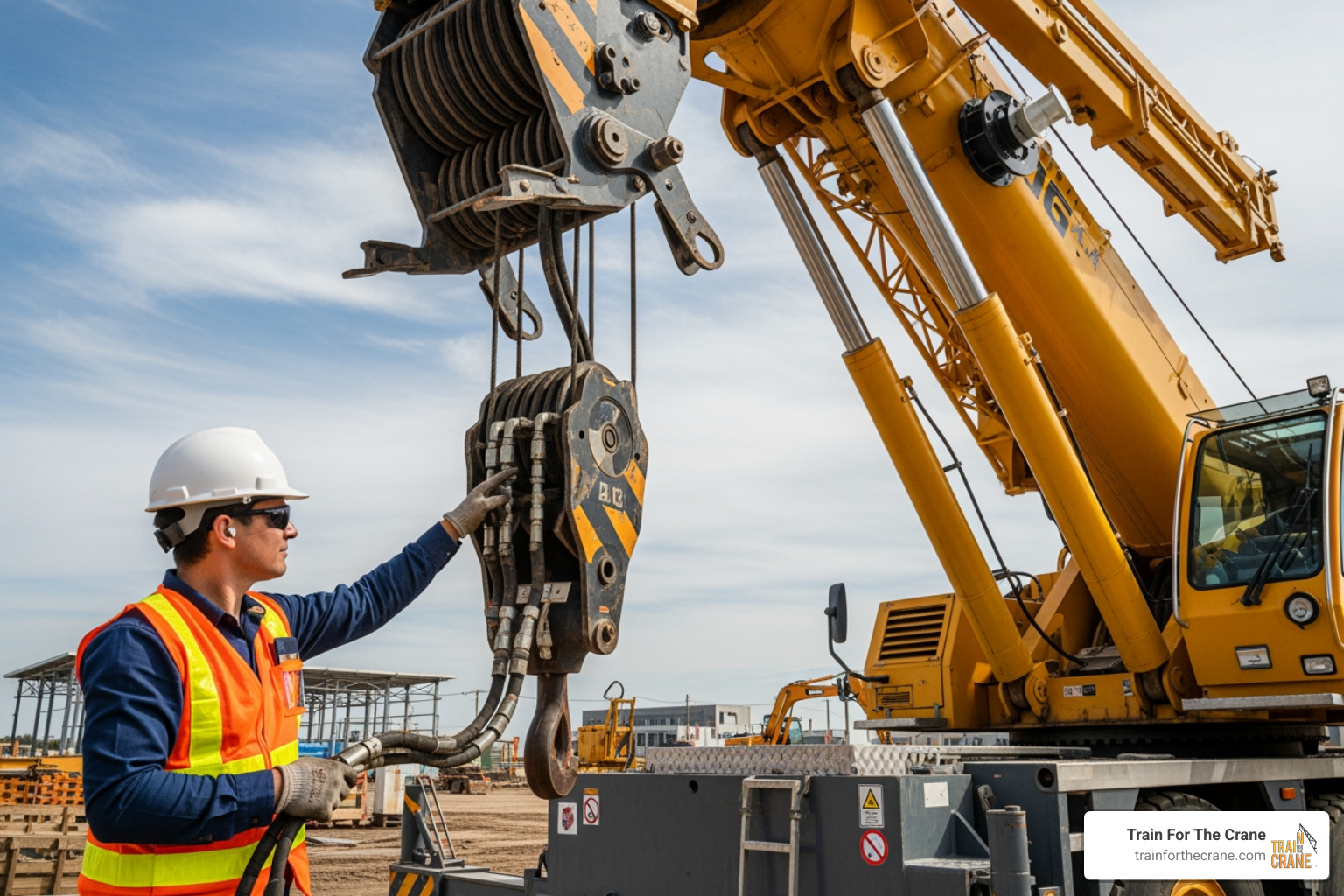 crane operator performing pre-operation inspection - Boom crane training