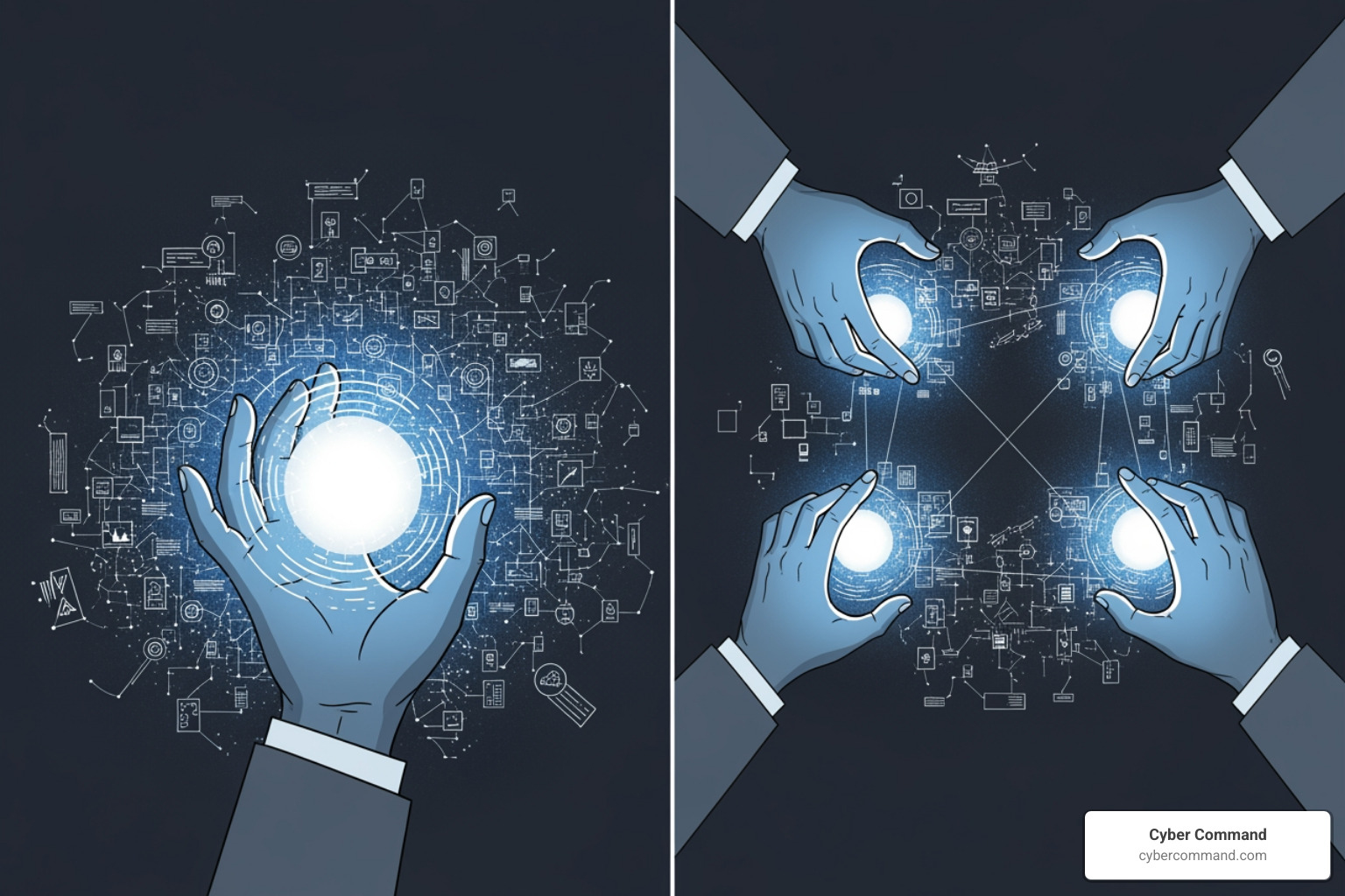 flowchart showing the difference between fully managed and co-managed IT services - managed it services plans flowchart showing the difference between fully managed and co-managed IT services - managed it services plans
