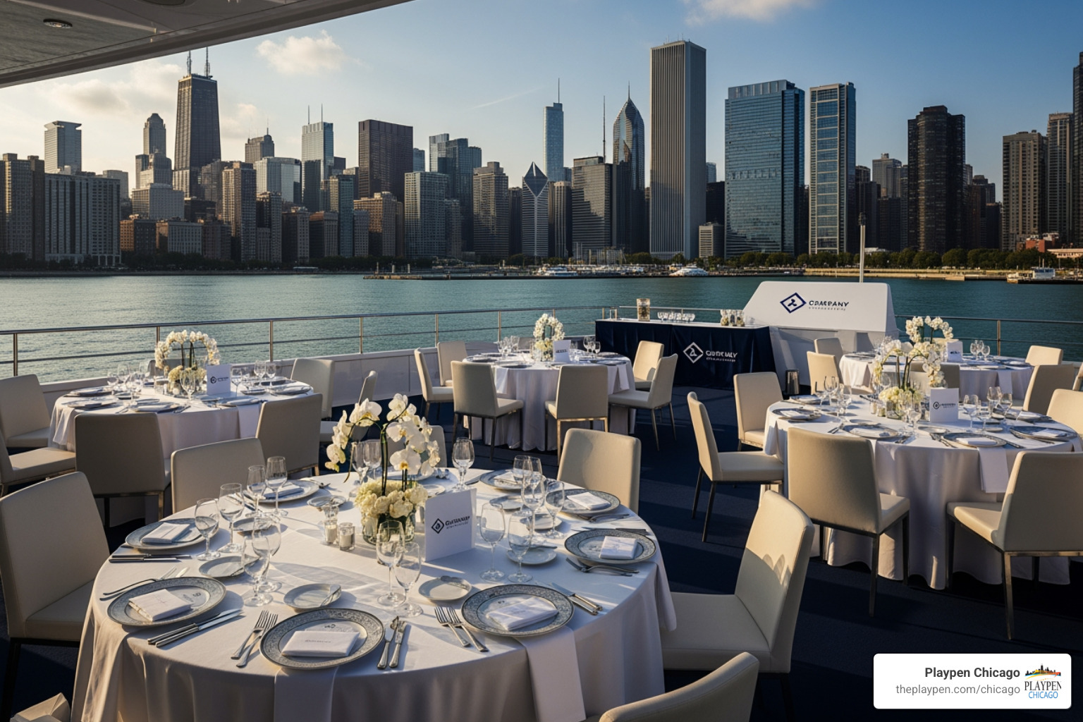 yacht decorated for corporate event - chicago exclusive yacht charter events yacht decorated for corporate event - chicago exclusive yacht charter events