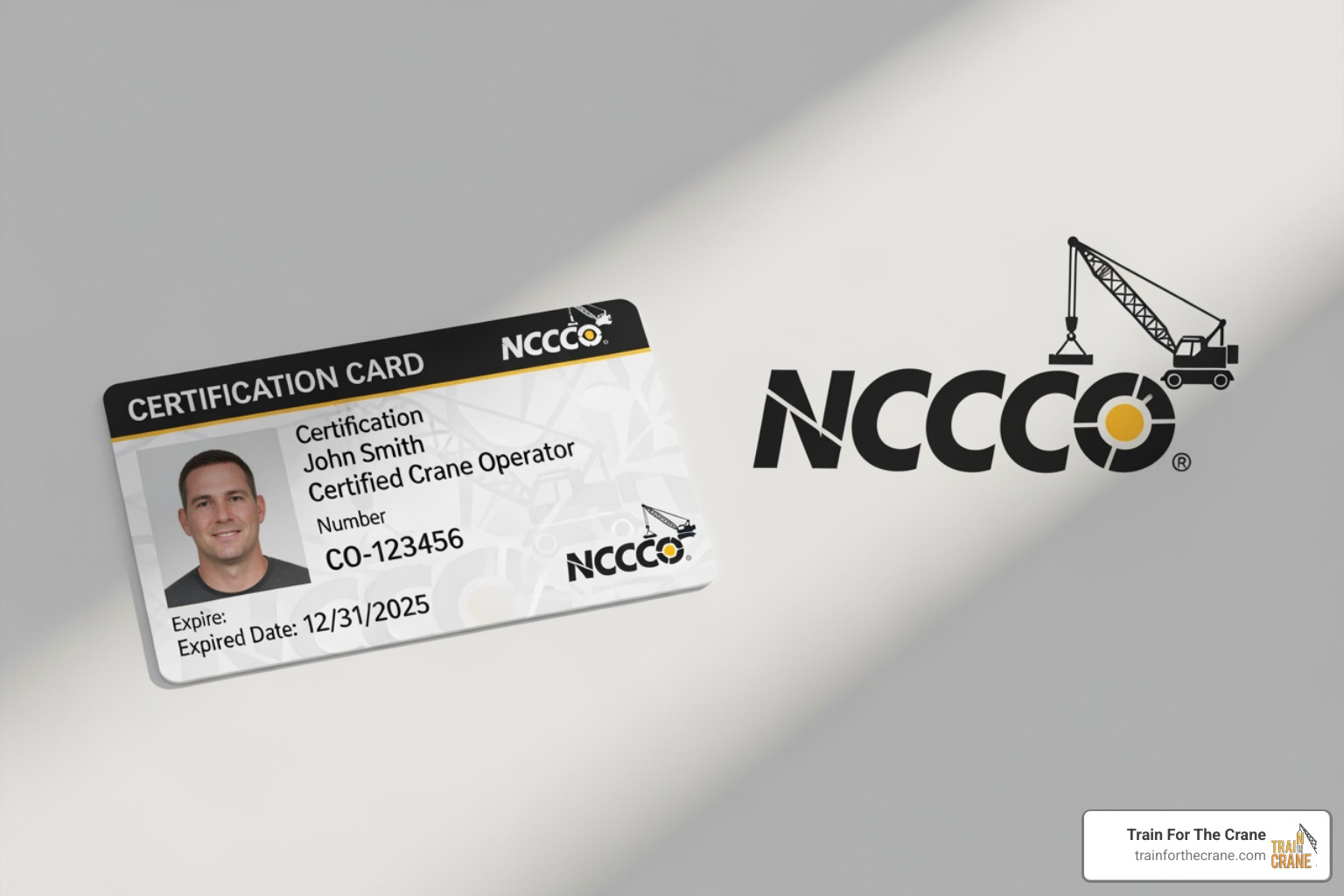 NCCCO certification card and logo - Indiana crane operator training
