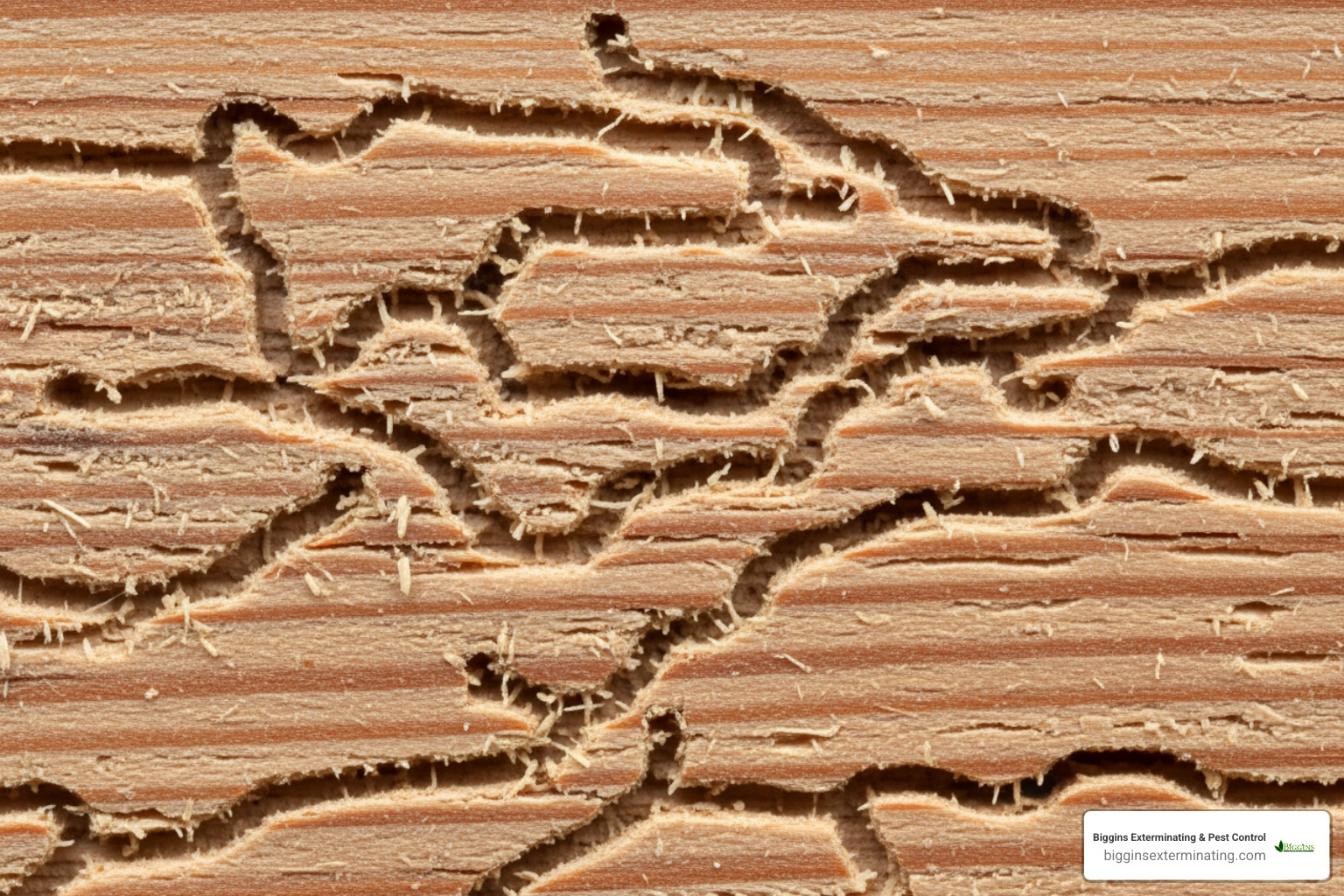 Structural wood damage with tunnels and galleries created by carpenter ants - Ant control North Andover