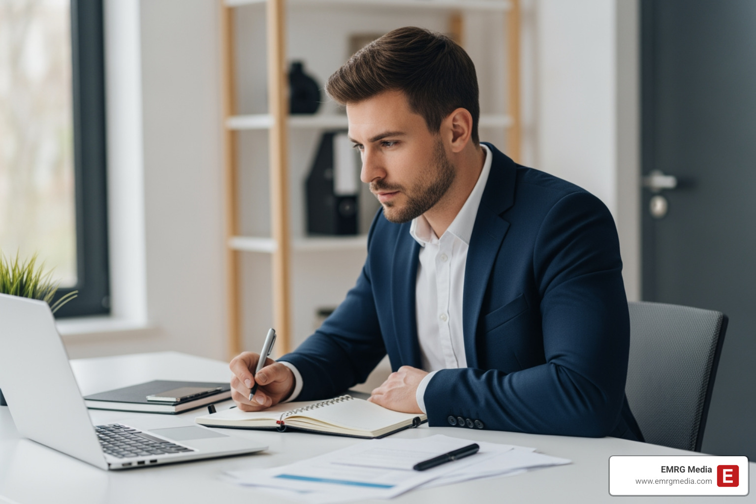 professional at desk preparing for event - Corporate networking events professional at desk preparing for event - Corporate networking events