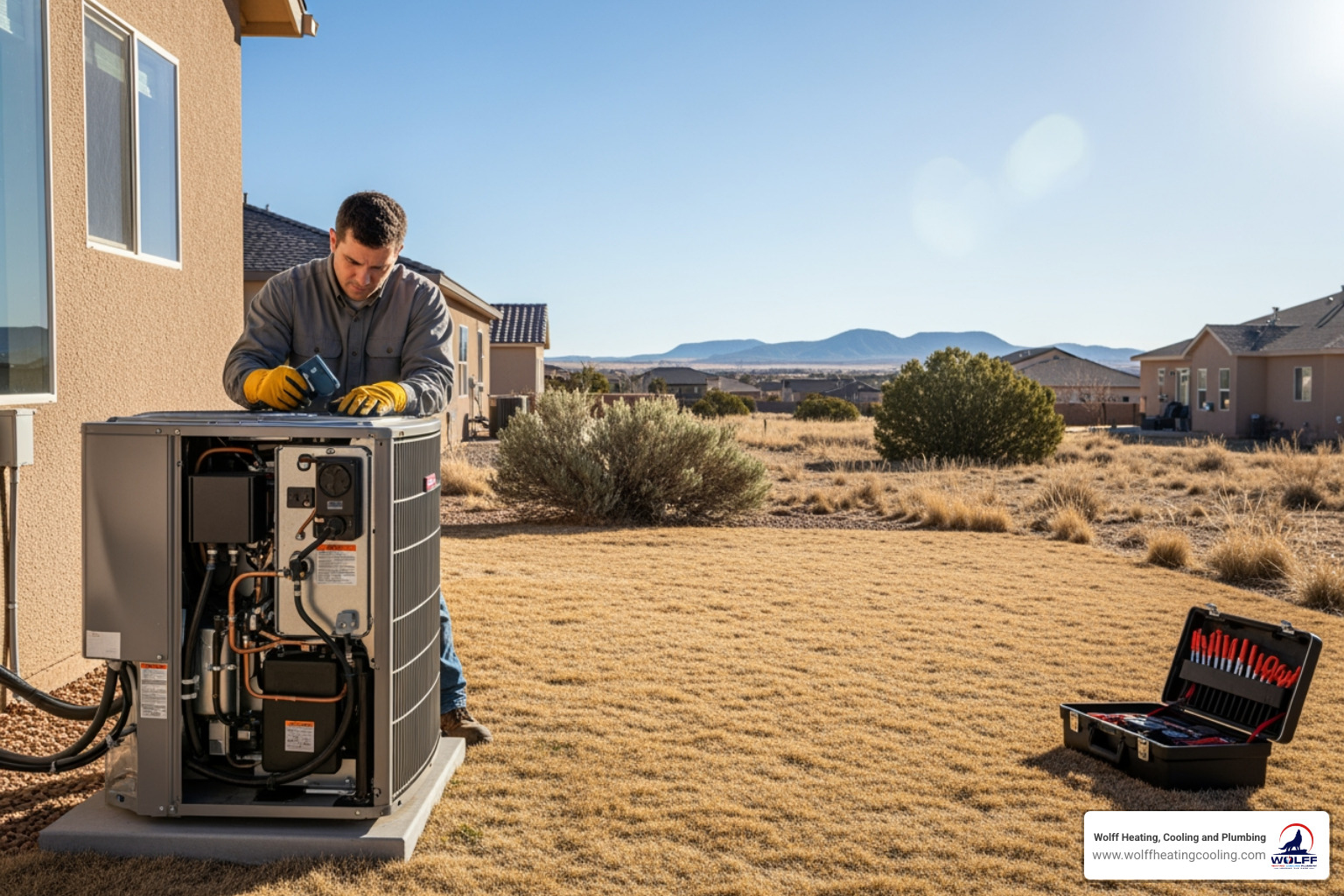 Infographic showing the most common heat pump problems in Rio Rancho: refrigerant leaks causing reduced efficiency, thermostat malfunctions leading to temperature inconsistencies, frozen coils from airflow restriction, electrical issues preventing startup, and clogged filters reducing system performance, with icons for each issue and a timeline showing when to schedule professional maintenance - heat pump repair rio rancho nm Infographic showing the most common heat pump problems in Rio Rancho: refrigerant leaks causing reduced efficiency, thermostat malfunctions leading to temperature inconsistencies, frozen coils from airflow restriction, electrical issues preventing startup, and clogged filters reducing system performance, with icons for each issue and a timeline showing when to schedule professional maintenance - heat pump repair rio rancho nm