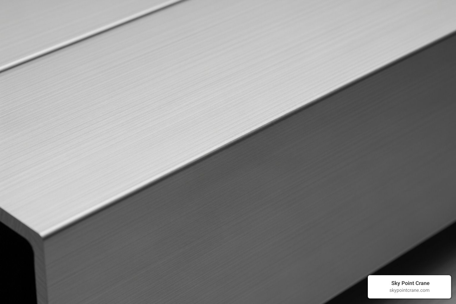 a close-up on the 2B finish of a stainless steel beam - stainless steel pallet racking