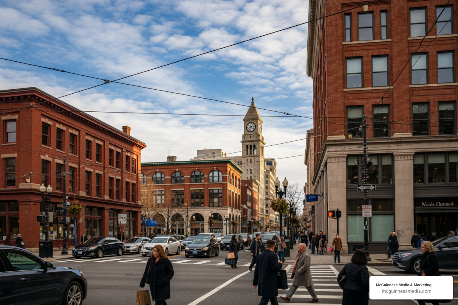 Busy street in Providence, RI - inbound marketing agency ri