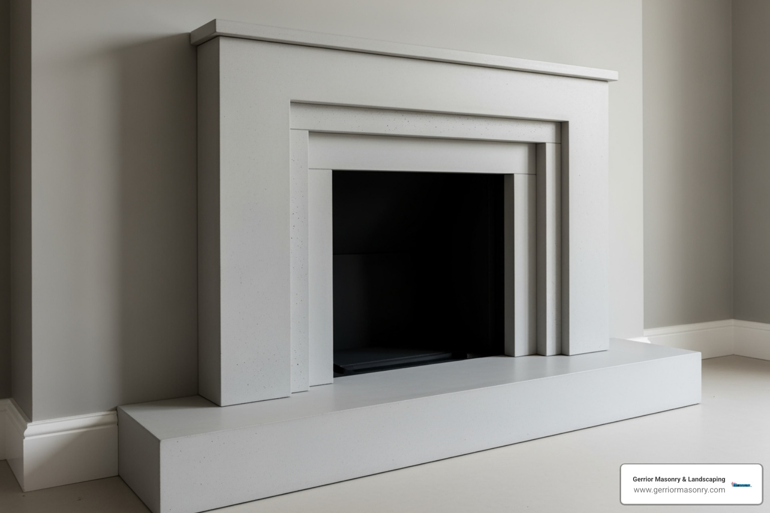 a sleek pre-cast GFRC fireplace surround - fireplace concrete