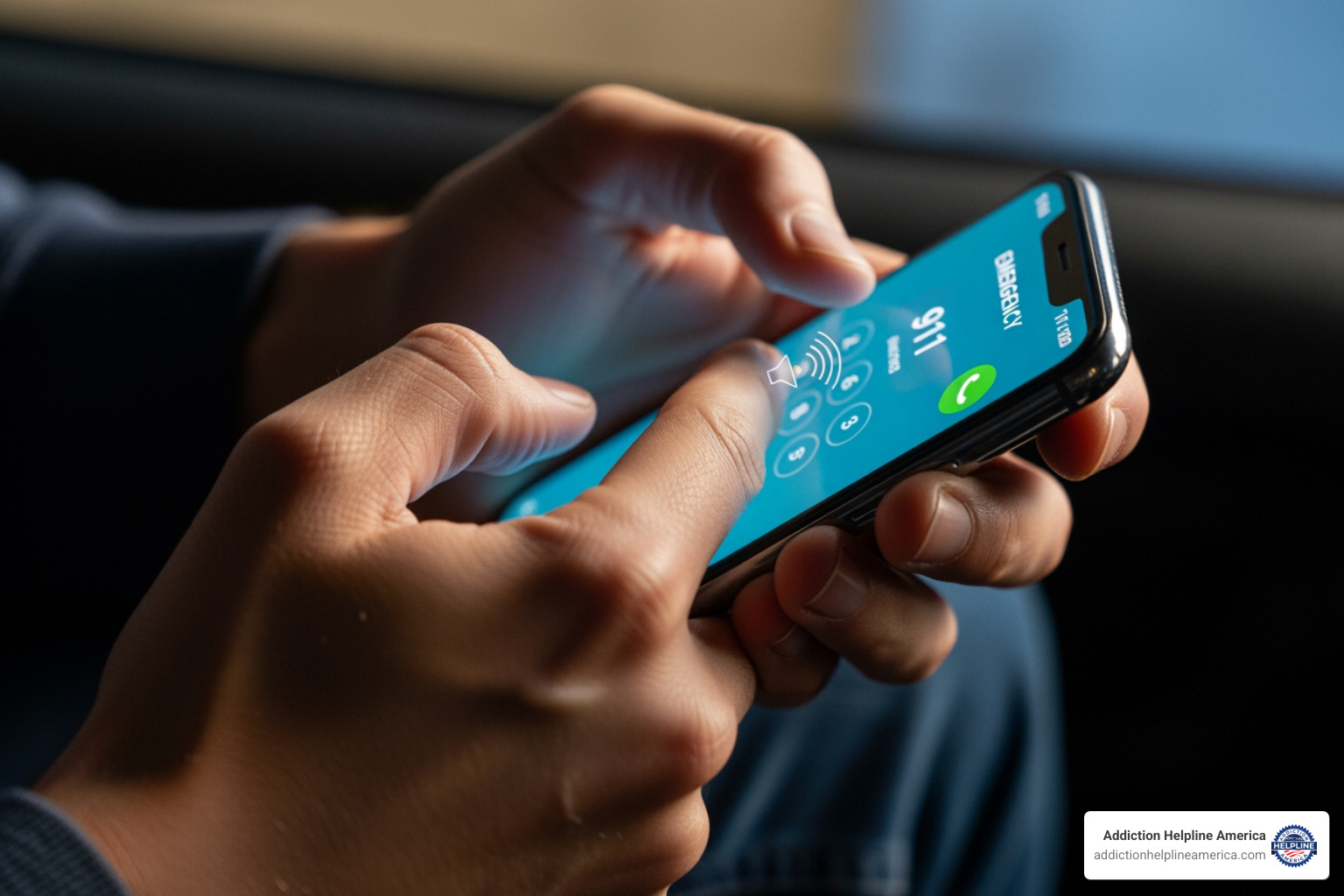 person making a 911 call on their phone - barbiturates overdose person making a 911 call on their phone - barbiturates overdose