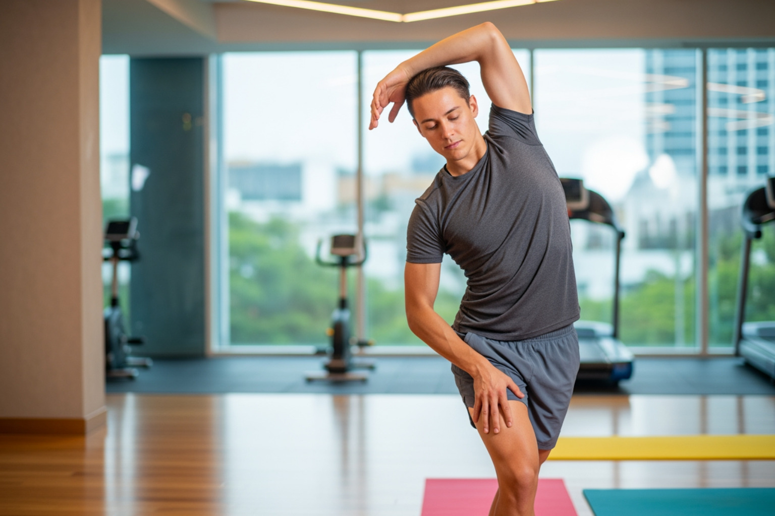 person performing gentle stretching and self-massage - muscle pain relief