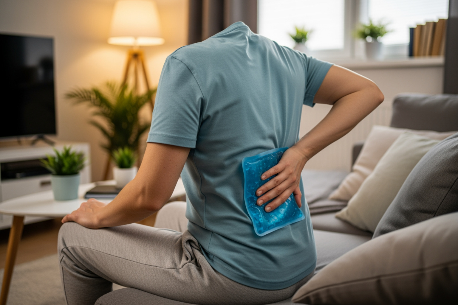 person using cold pack - what helps sciatica