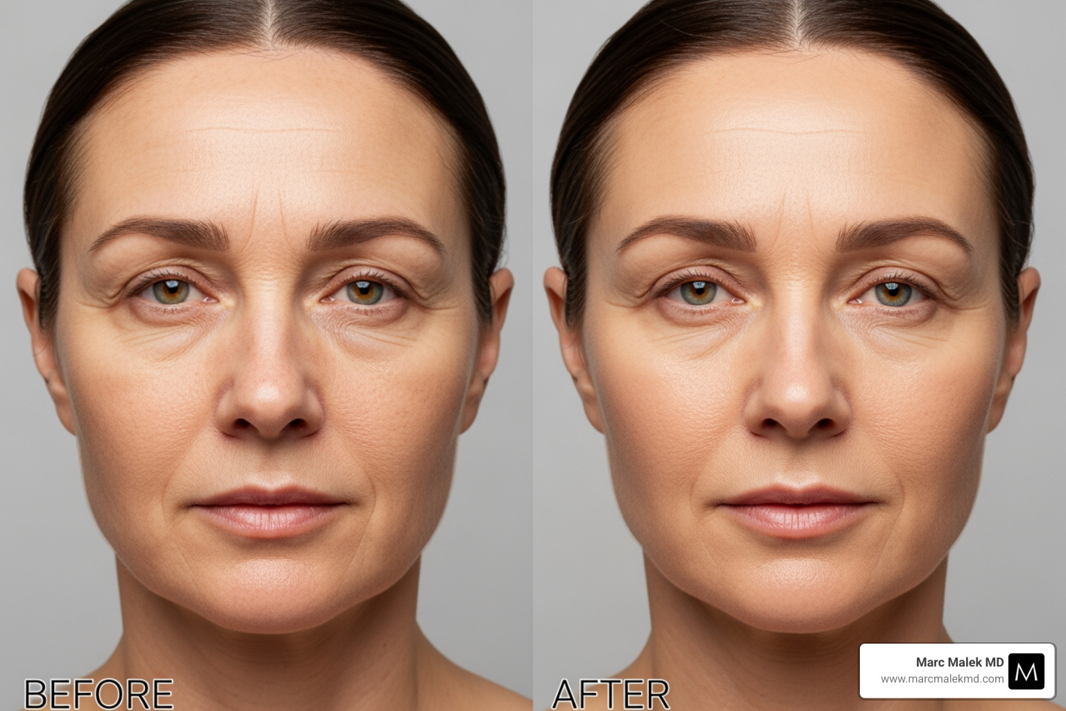 Before and after comparison of a person's face showing reduced facial wrinkles and improved skin texture after laser skin resurfacing - laser skin resurfacing Before and after comparison of a person's face showing reduced facial wrinkles and improved skin texture after laser skin resurfacing - laser skin resurfacing
