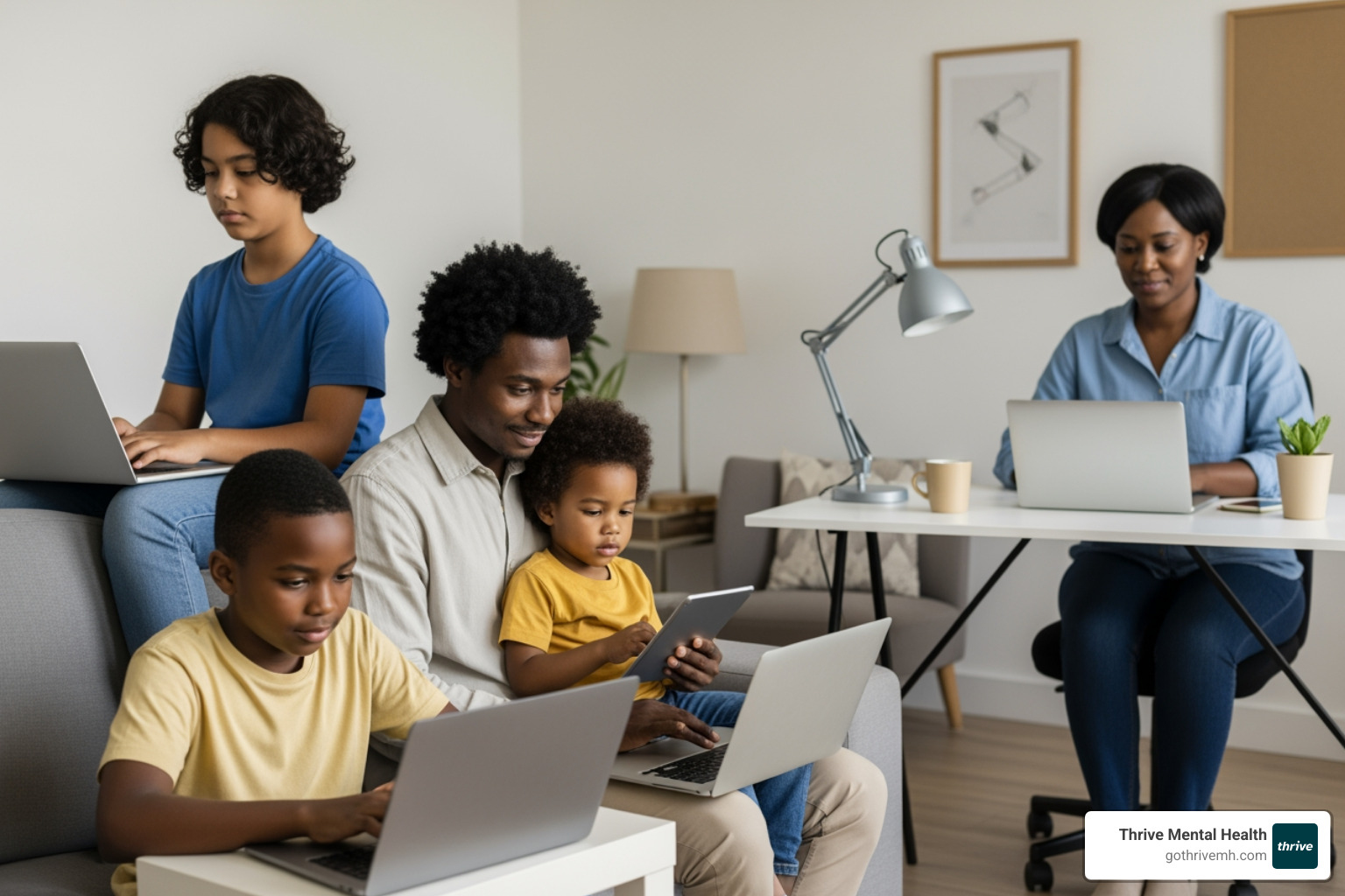 Diverse group of Floridians (student, parent, professional) accessing virtual IOP. - Tampa, Florida virtual IOP providers.