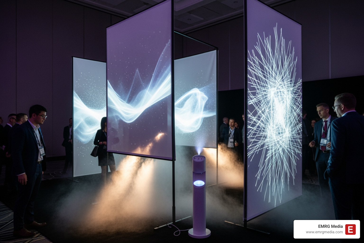 Multi-sensory event element like a scent station or interactive light display - corporate event experience design Multi-sensory event element like a scent station or interactive light display - corporate event experience design