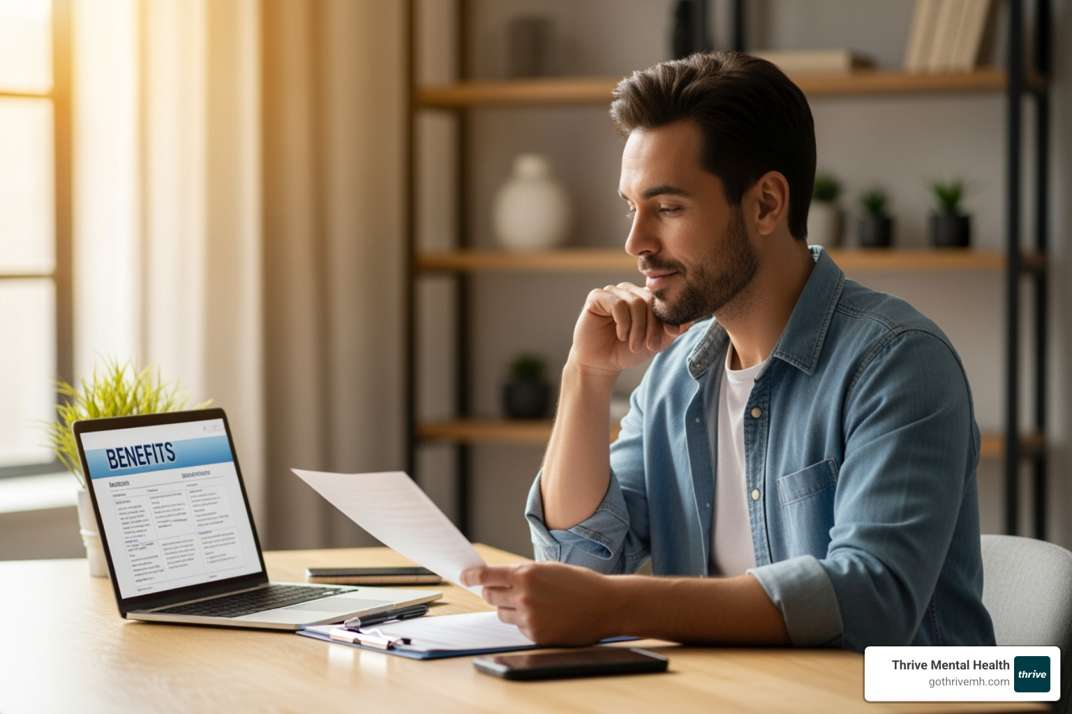 Person reviewing insurance benefits for outpatient mental health care in West Palm Beach. - Outpatient mental health facilities in West Palm Beach.