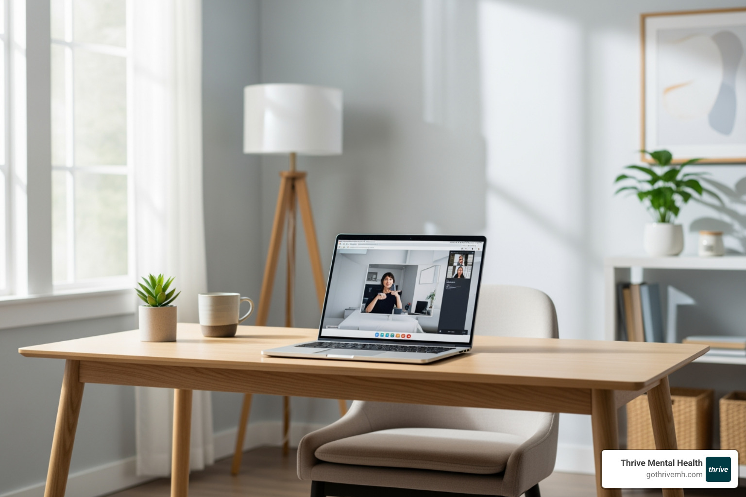 Modern virtual therapy office in Florida, for adult mental health care. - Florida mental health programs for adults.