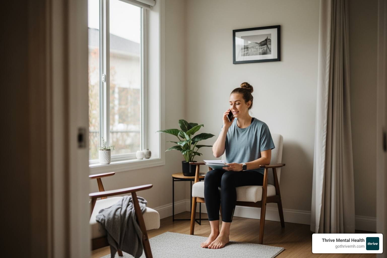 Person on phone in a safe space - I need to find a 24 hour mental health helpline that can connect me with treatment programs.