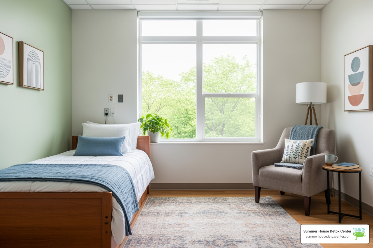 Comfortable, private room in a treatment center - Inpatient drug rehab