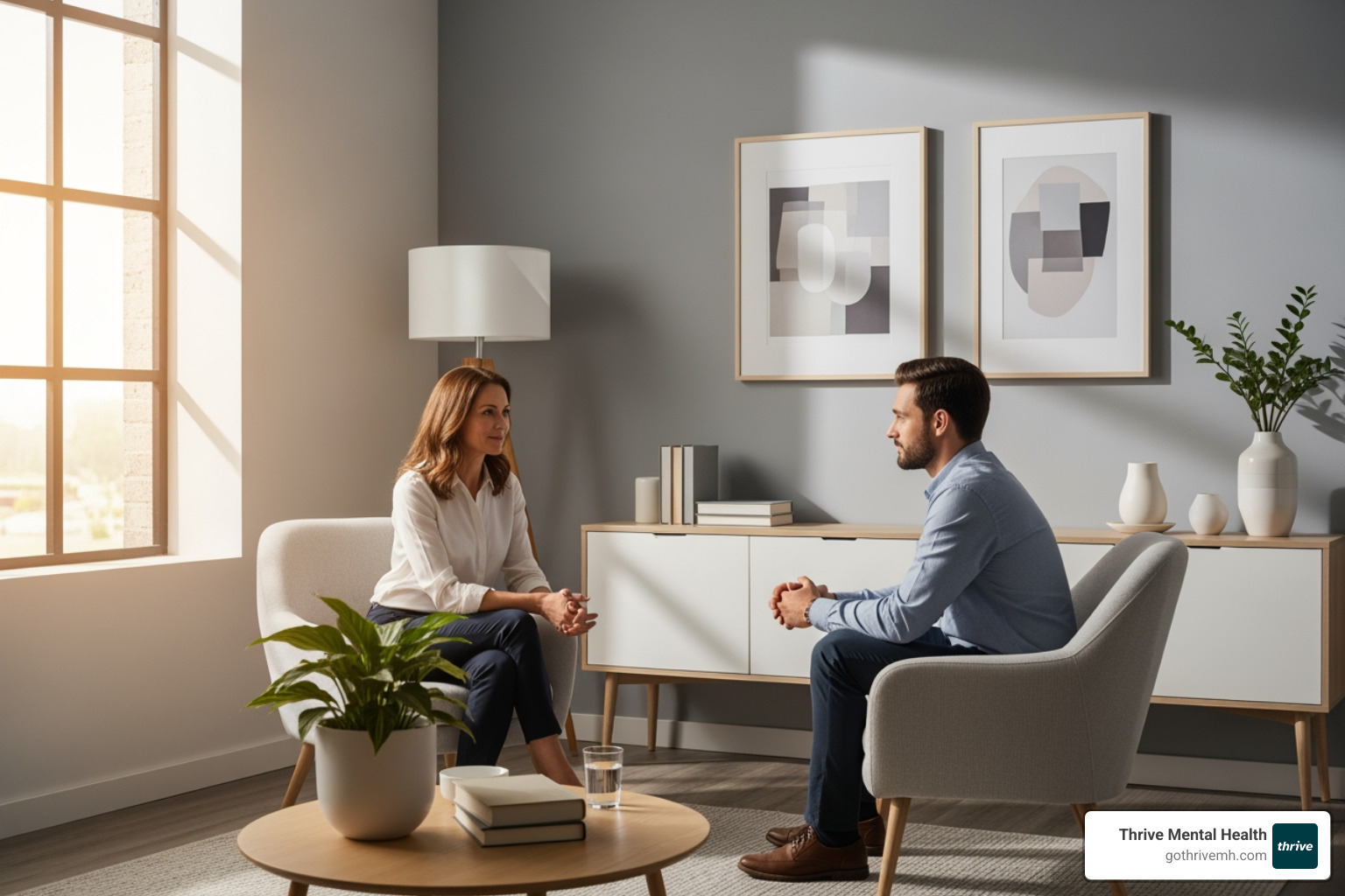 Calm, professional therapy session. Alt: “Betrayal trauma therapy in Florida” - Where can I find a therapist specializing in betrayal trauma in Florida?