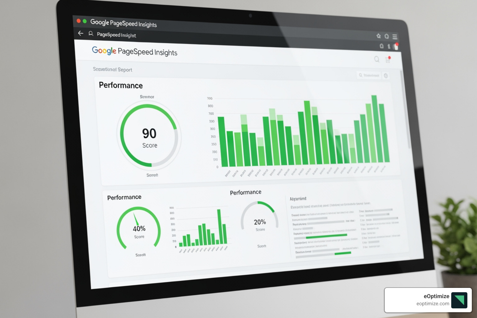Google PageSpeed Insights report showing a high score, indicating fast website performance - Optimize for SGE