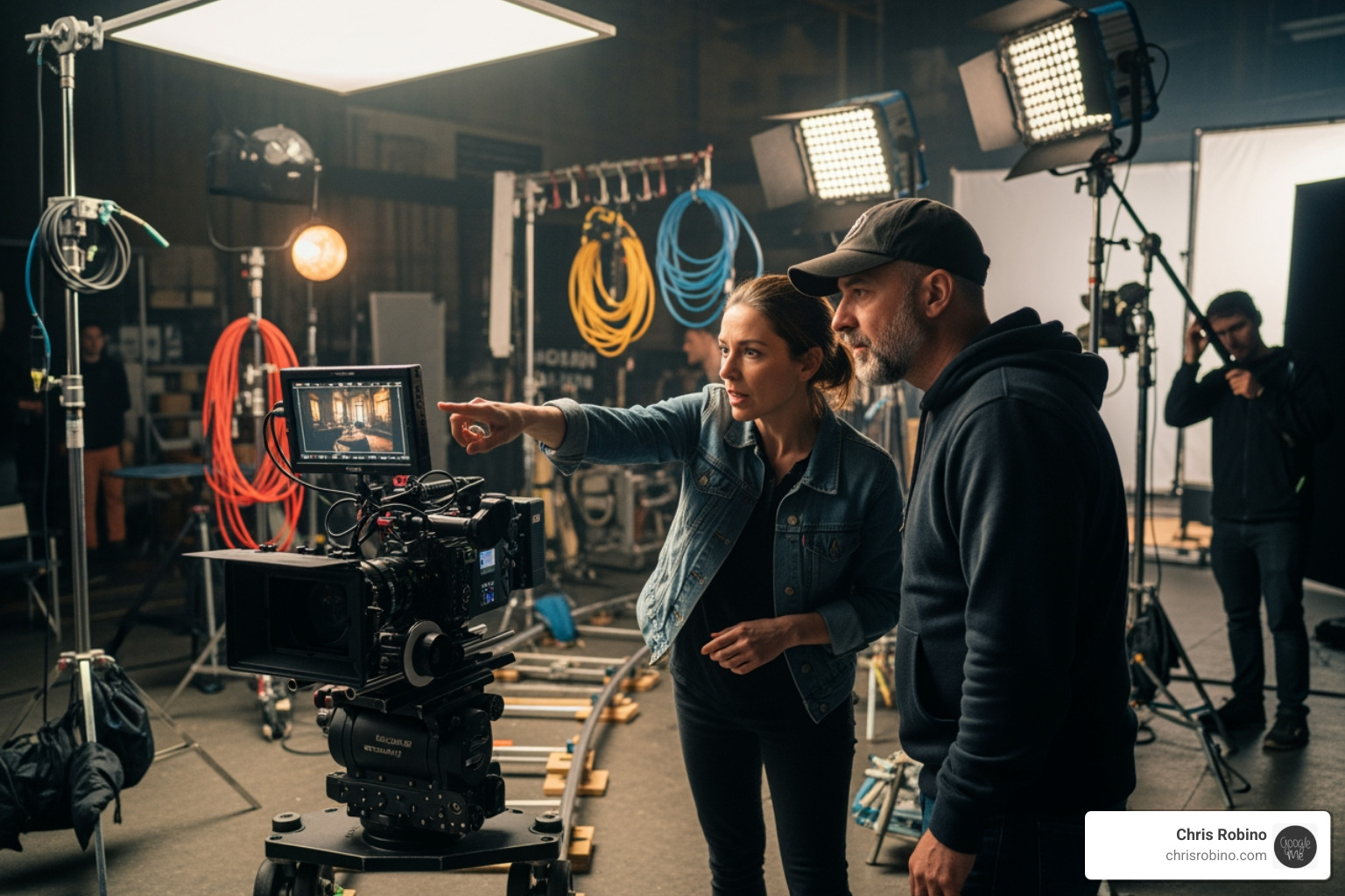 Director and cinematographer on set - film industry video