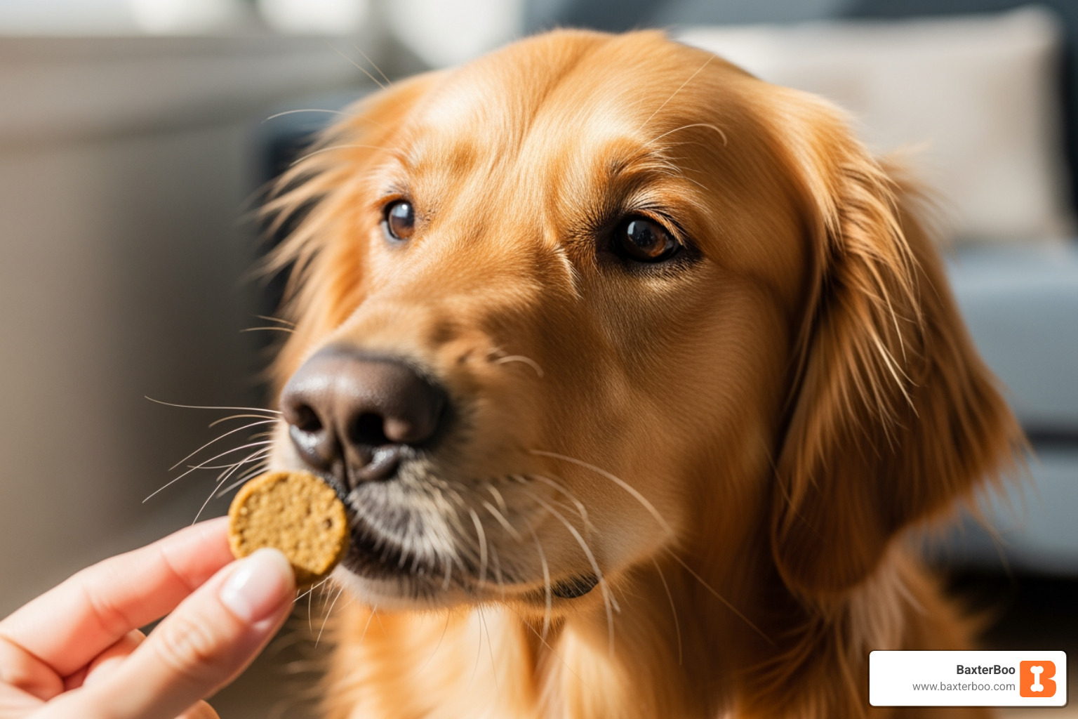 a dog with allergies happily sniffing a grain-free treat - christmas dog treat box a dog with allergies happily sniffing a grain-free treat - christmas dog treat box
