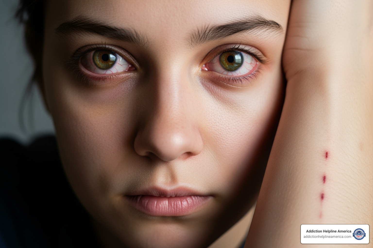 physical signs of substance use, including bloodshot eyes, dilated pupils, and track marks - Signs, Symptoms & Dangers of Substance Use physical signs of substance use, including bloodshot eyes, dilated pupils, and track marks - Signs, Symptoms & Dangers of Substance Use